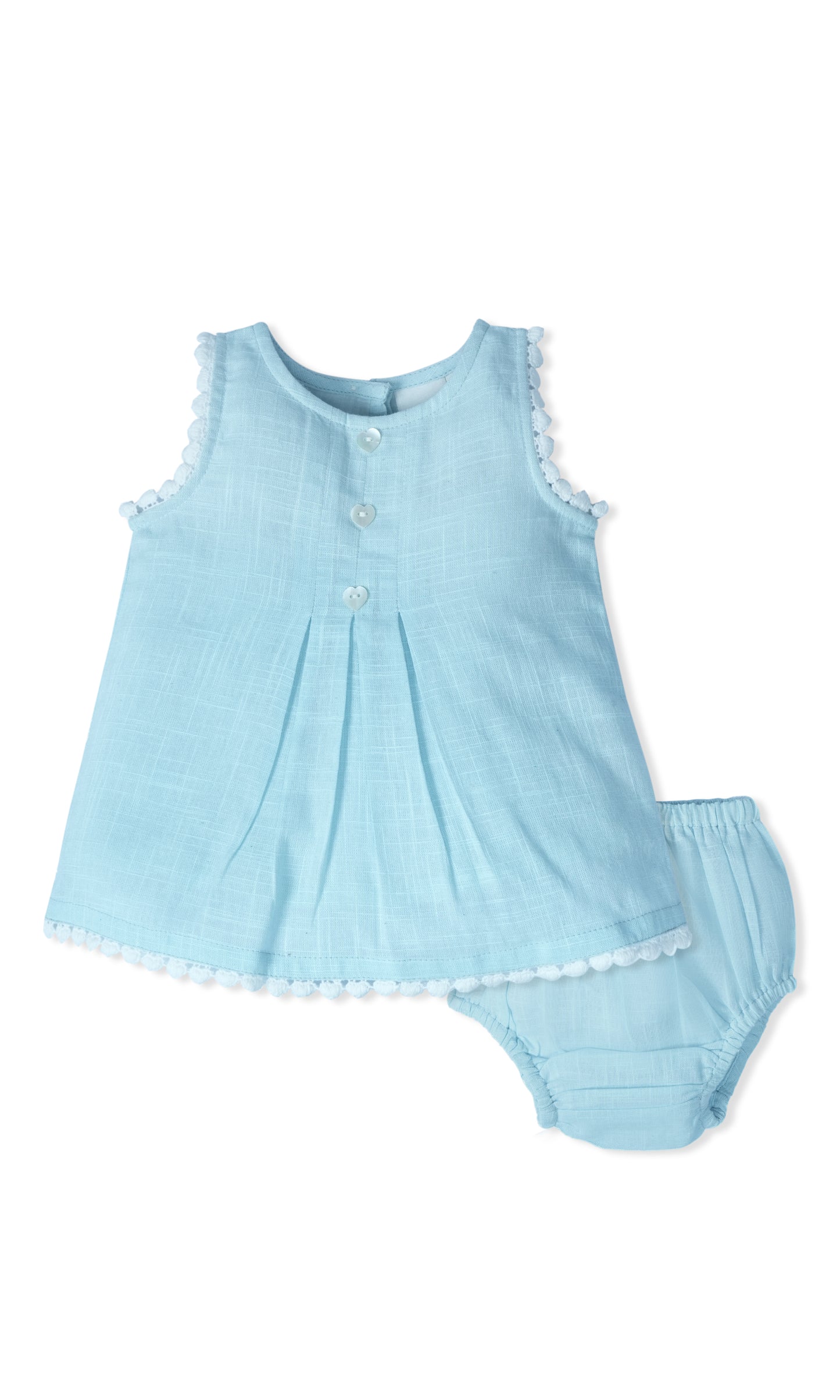 Powder-Blue Heart Lace Detail Dress