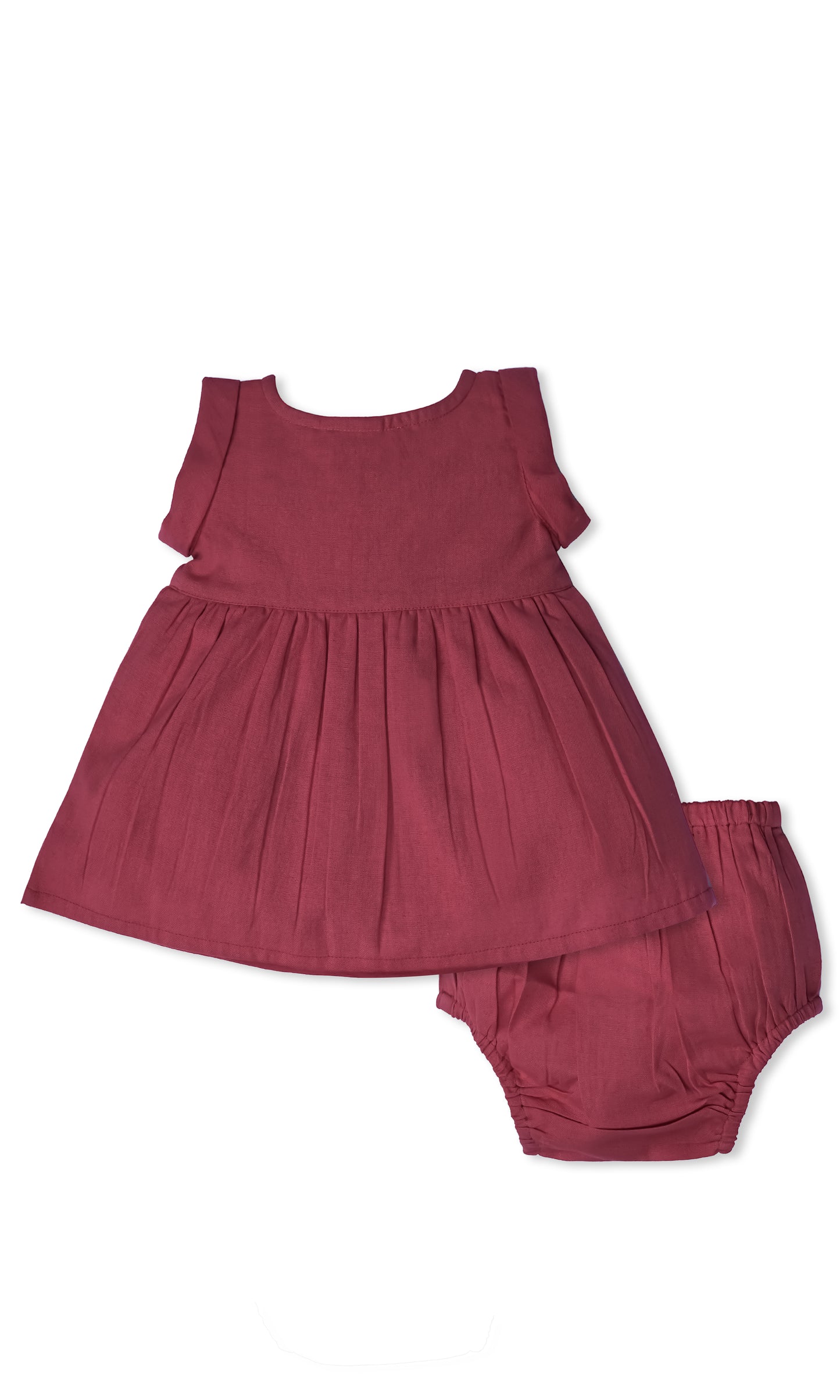 Coral Heart Gathered Dress