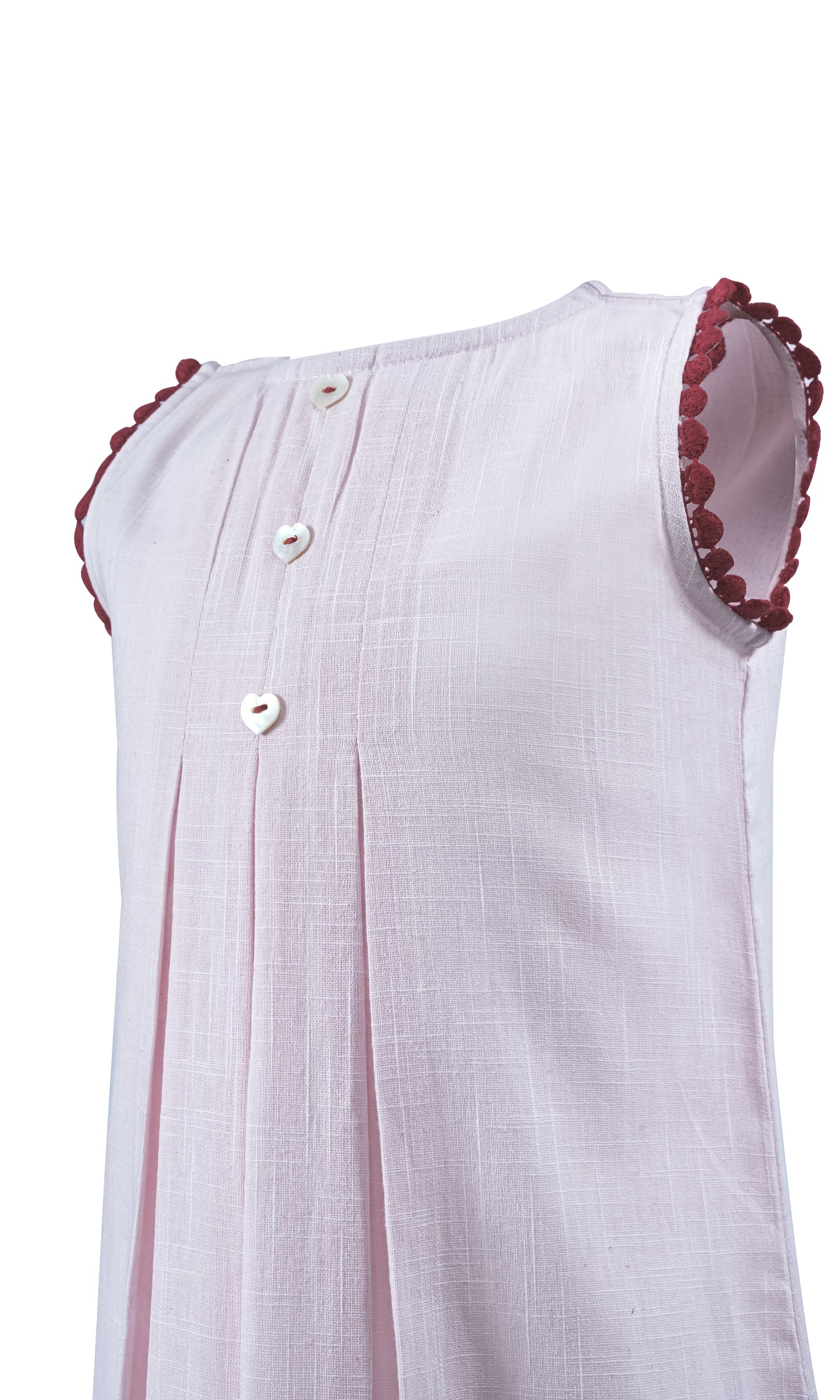 Baby-Pink Heart Lace Detail Dress