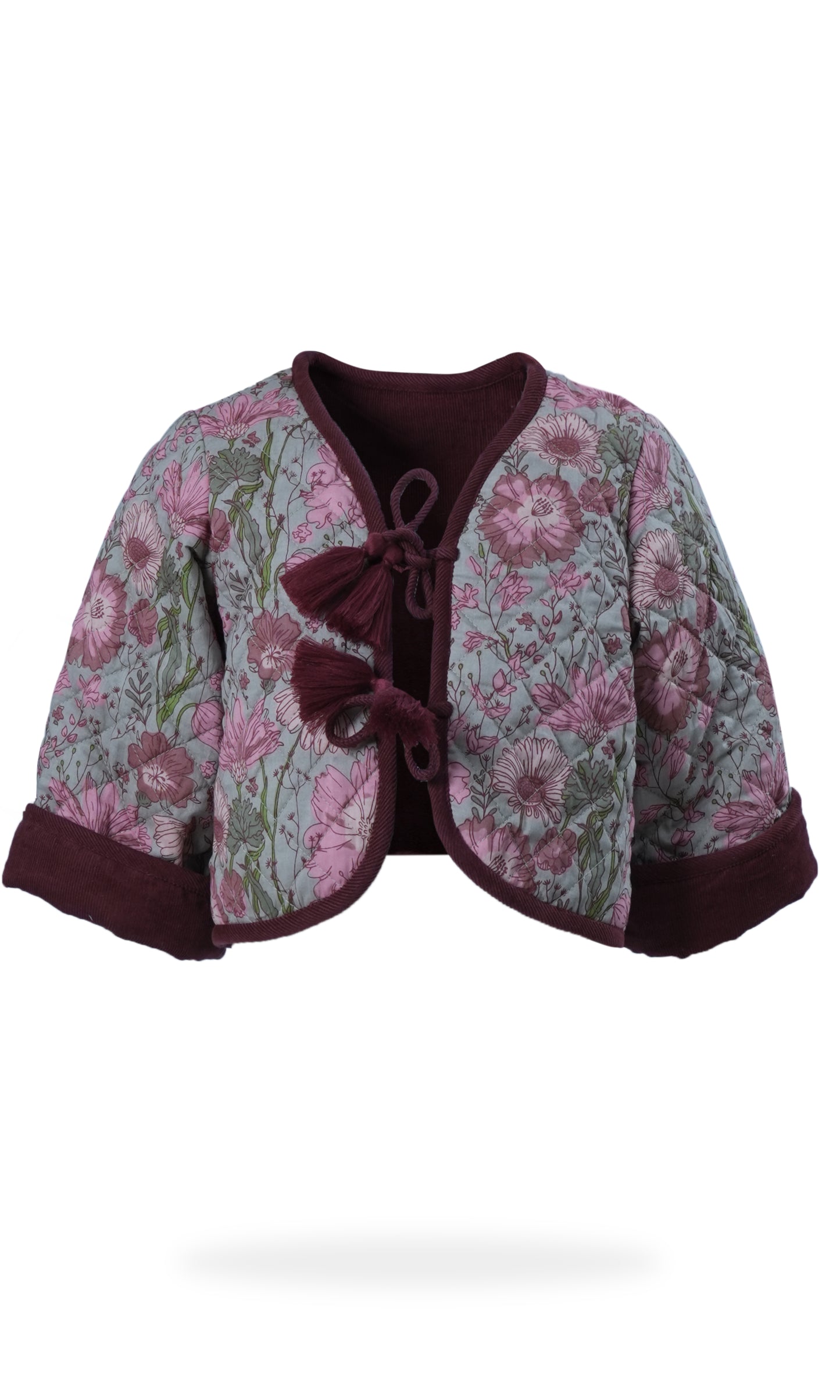 Jill Reversible Quilted Jacket : CHRISTMAS MAROON: Infant : Toddler : Tween