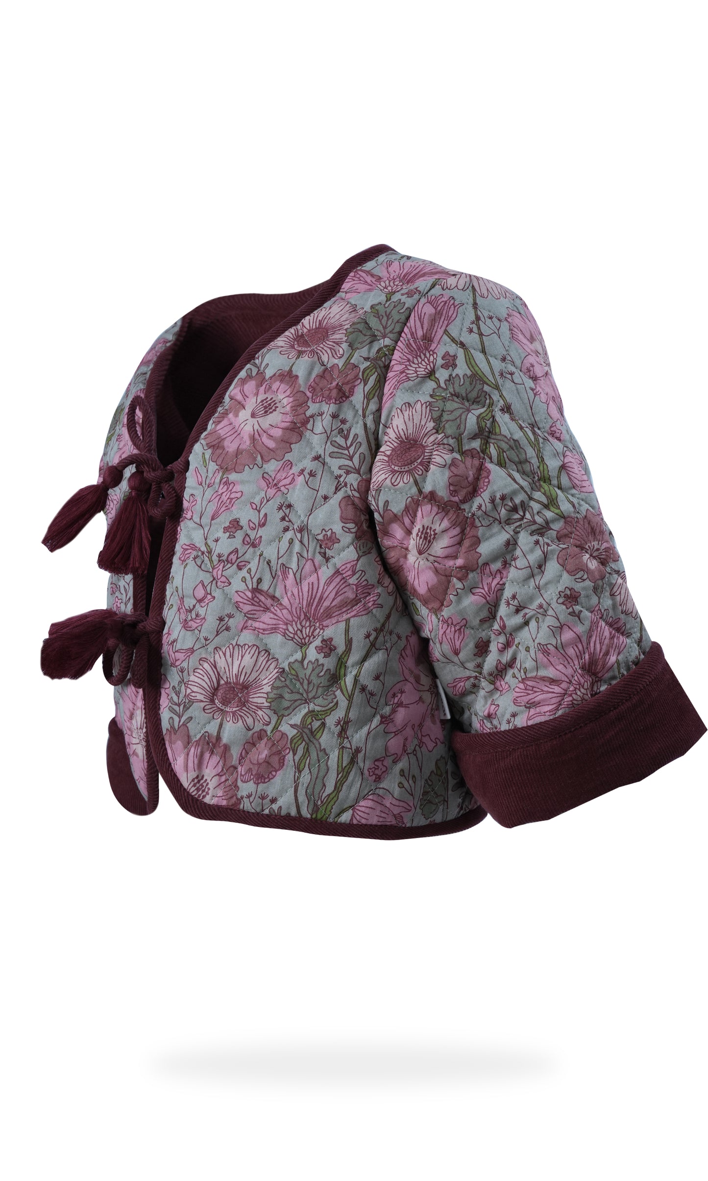 Jill Reversible Quilted Jacket : CHRISTMAS MAROON: Infant : Toddler : Tween