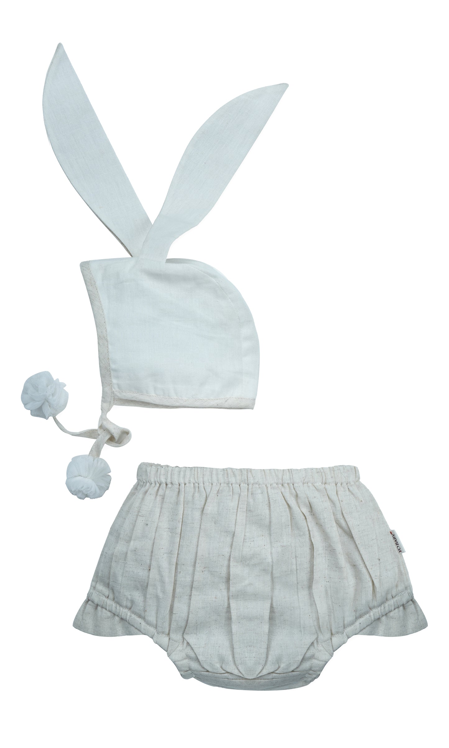 Easter Bunny Bonnet and Bloomer : ECRU : Infant : Baby Girl