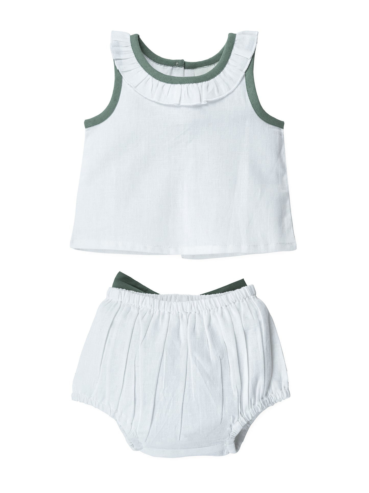 Top And Bow Bloomer Set : SAGE : Infant : Baby Girl : New Born