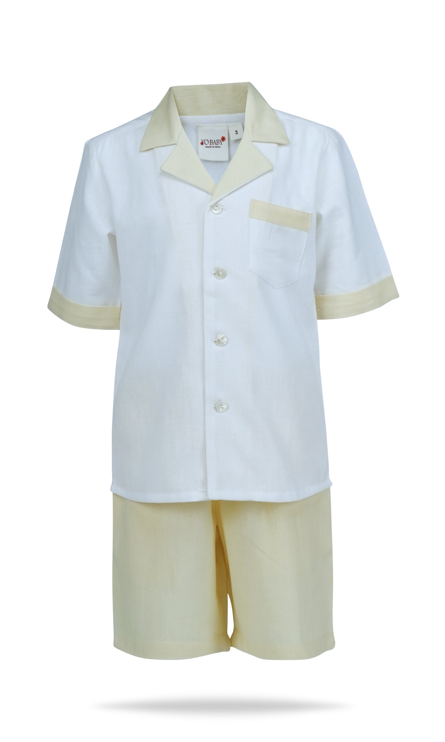 Contrast Shorts and Shirt Set : YELLOW : Infant : Toddler : Tween
