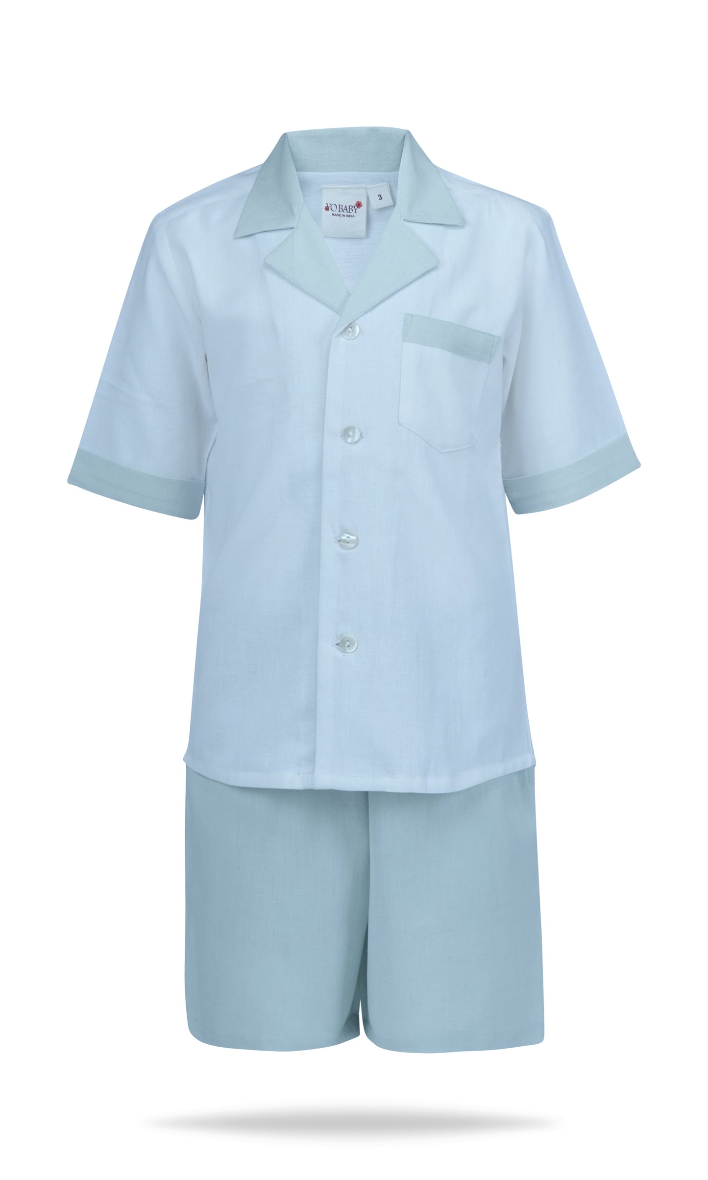 Contrast Shorts and Shirt Set : POWDER BLUE : Infant : Toddler : Tween