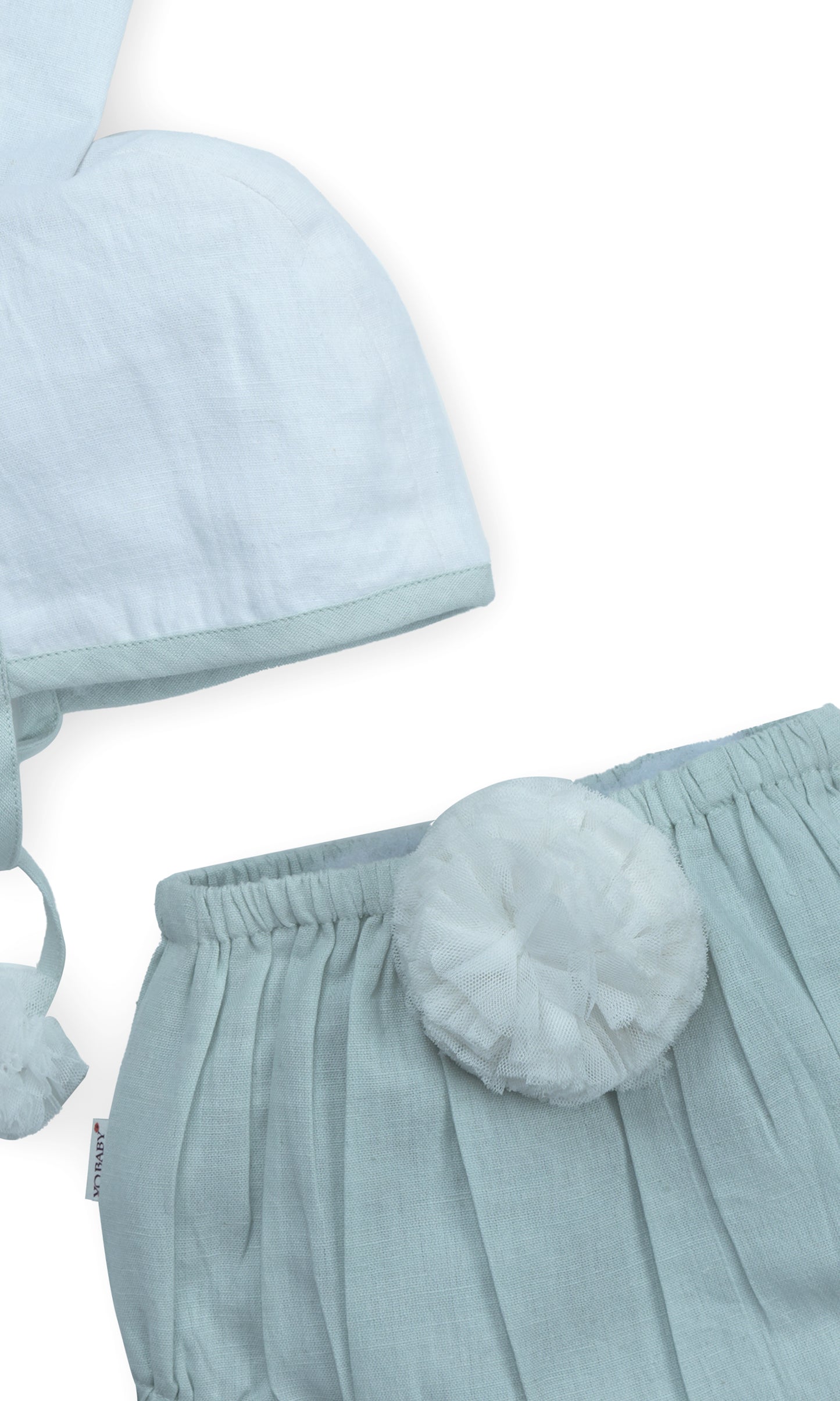 Easter Bunny Bonnet and Bloomer : POWDER BLUE : Infant : Baby Girl