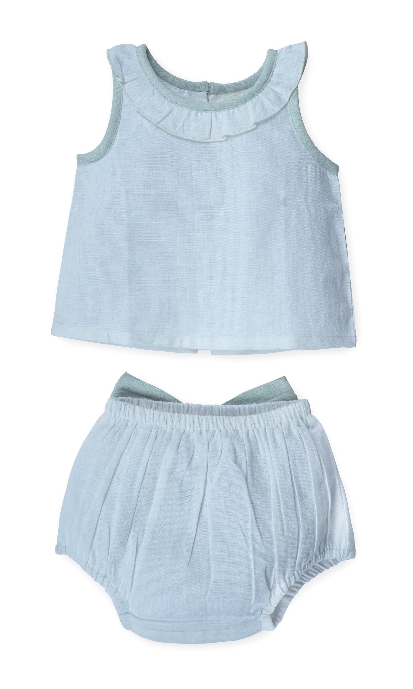 Top And Bow Bloomer Set : POWDER BLUE : Infant : Baby Girl : New Born
