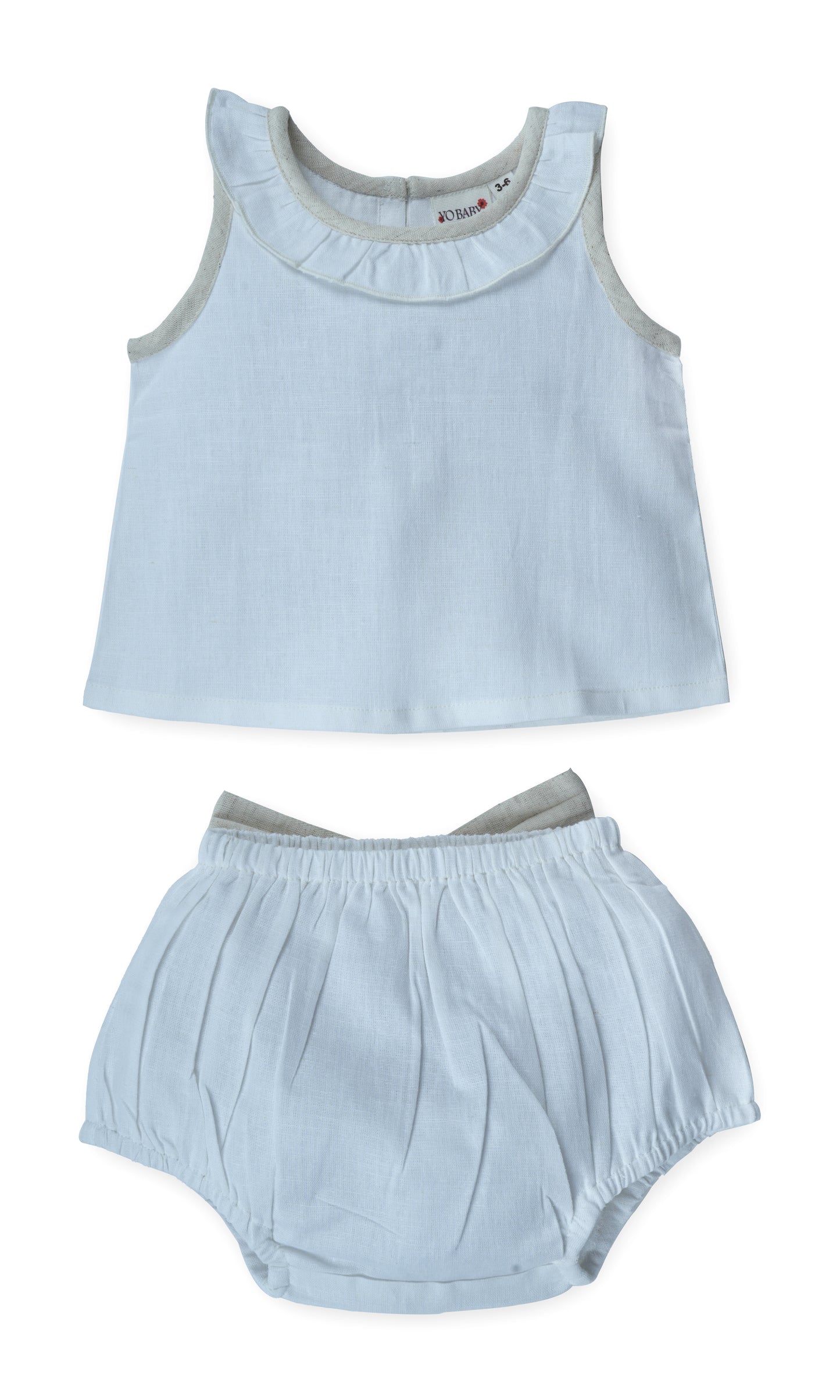 Top And Bow Bloomer Set : ECRU : Infant : Baby Girl : New Born