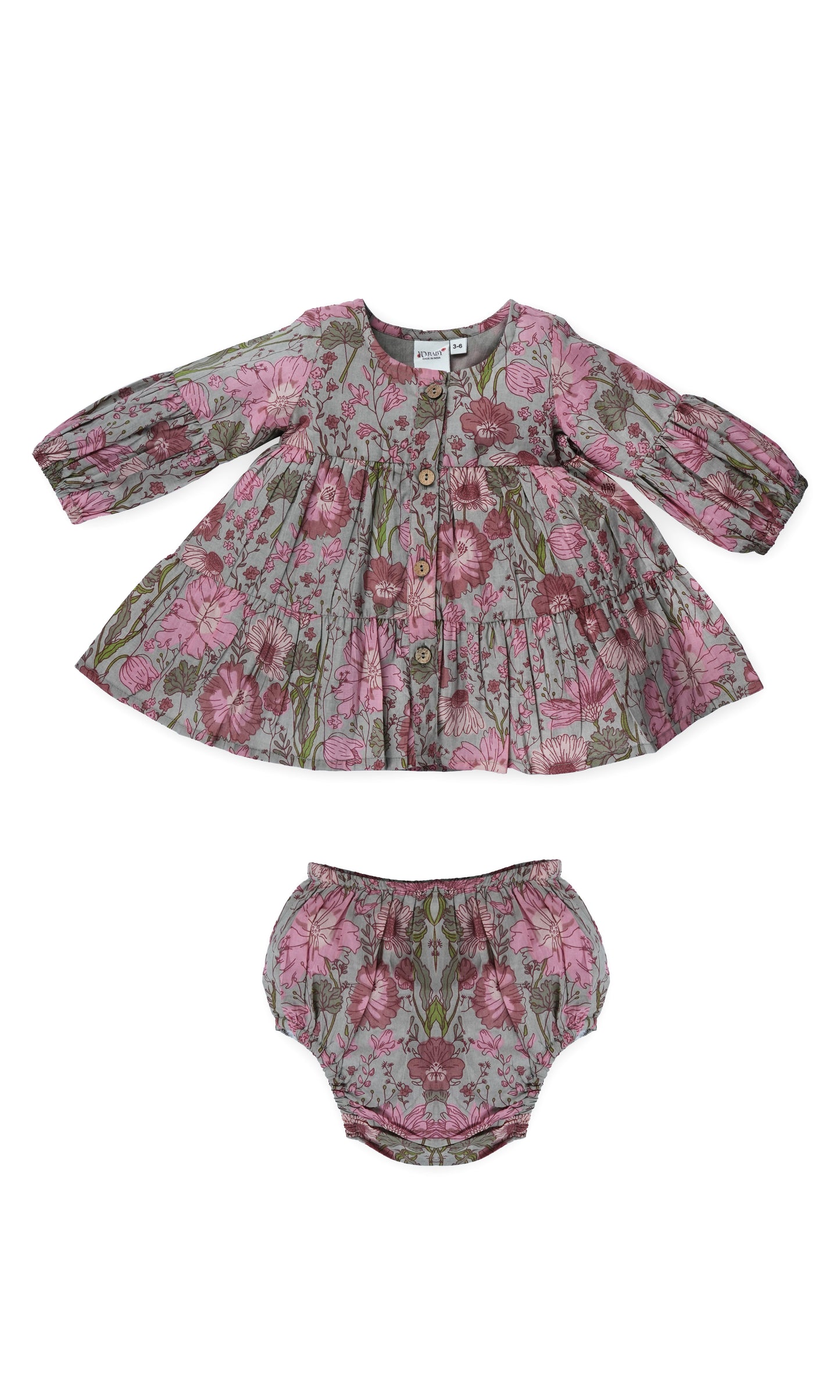 Gauri Dress : CEMENT : Infant : Toddler : Tween
