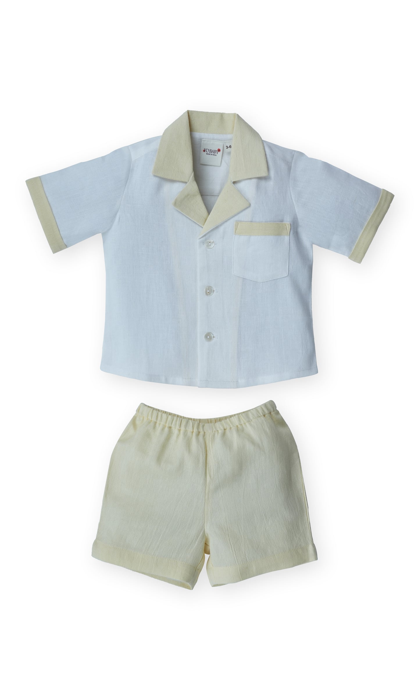 Contrast Shorts and Shirt Set : YELLOW : Infant : Toddler : Tween