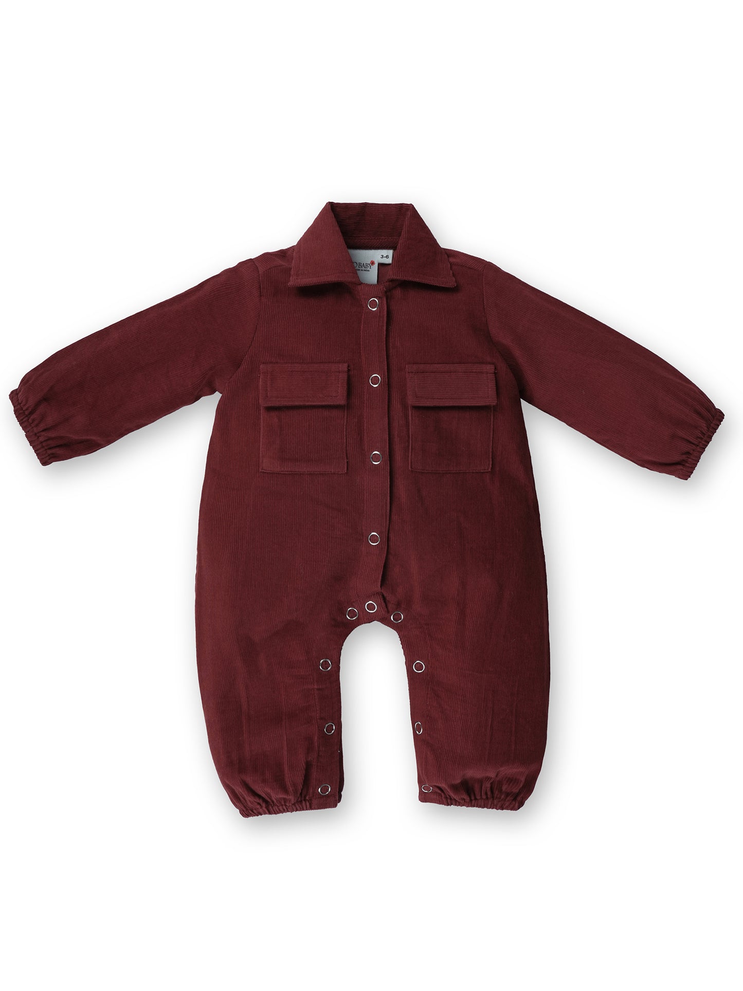 Corduroy Jumpsuit : MAROON : Unisex : Infant : Baby Girl : Baby Boy