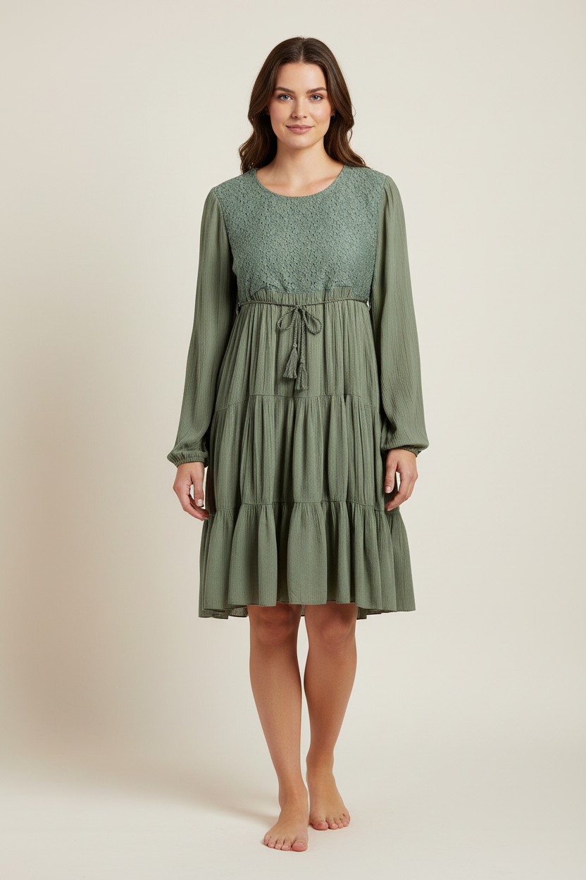 Sea Foam Green Dress — Cotton Girls Dress