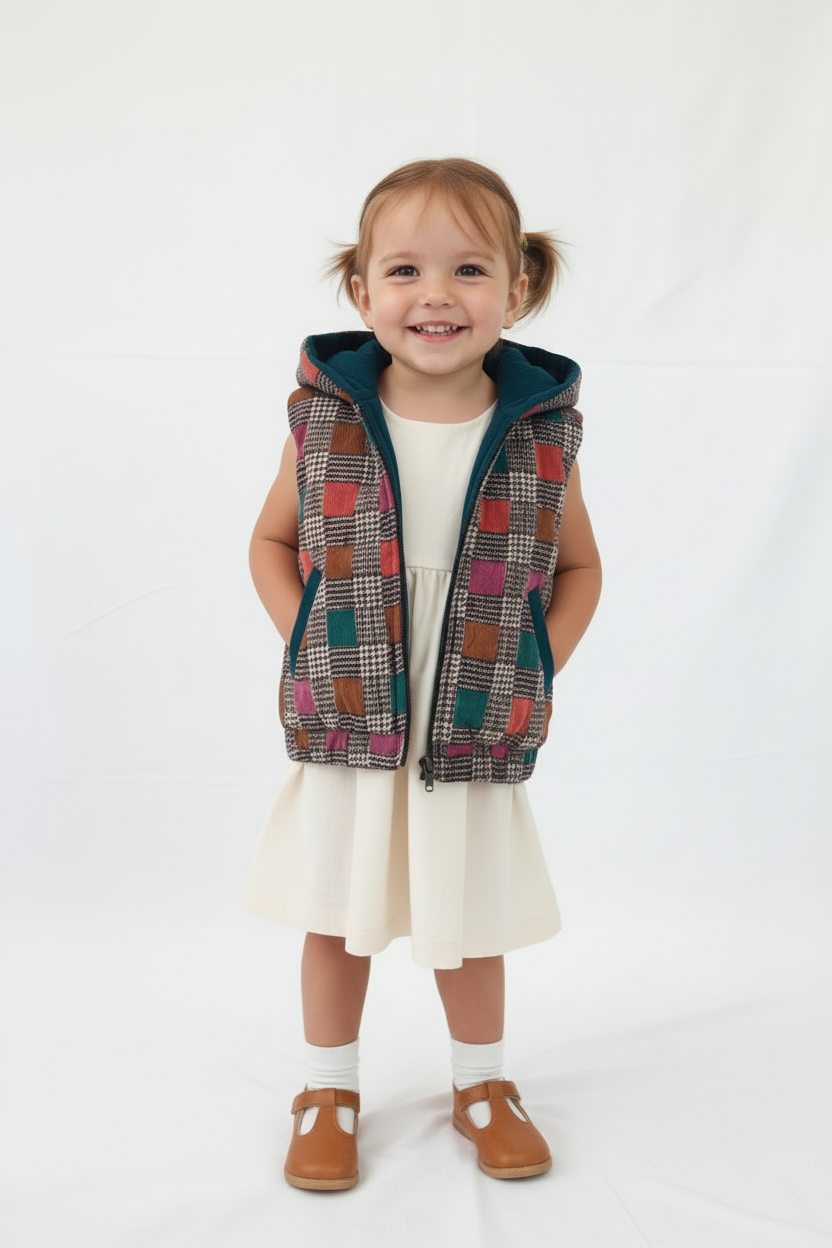 Mosaic Reversible Corduroy Jacket Teal