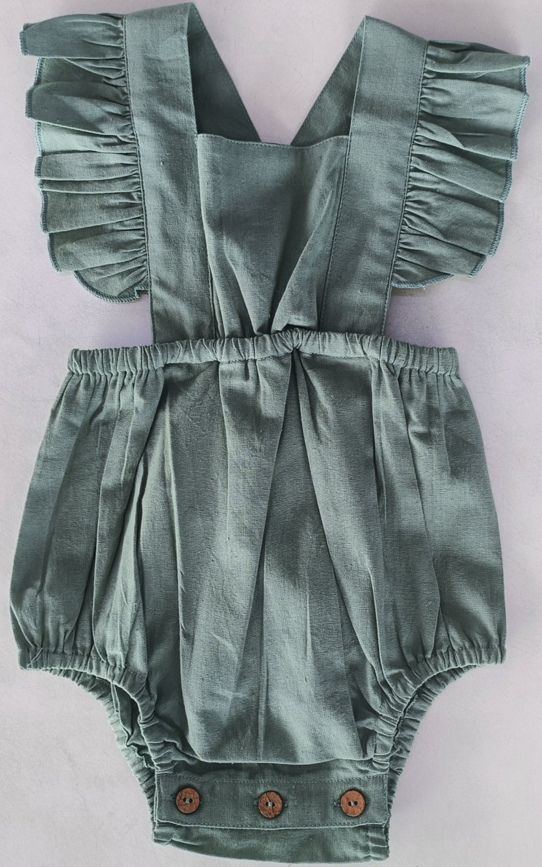 Sage Green Ruffled Racer Back Romper