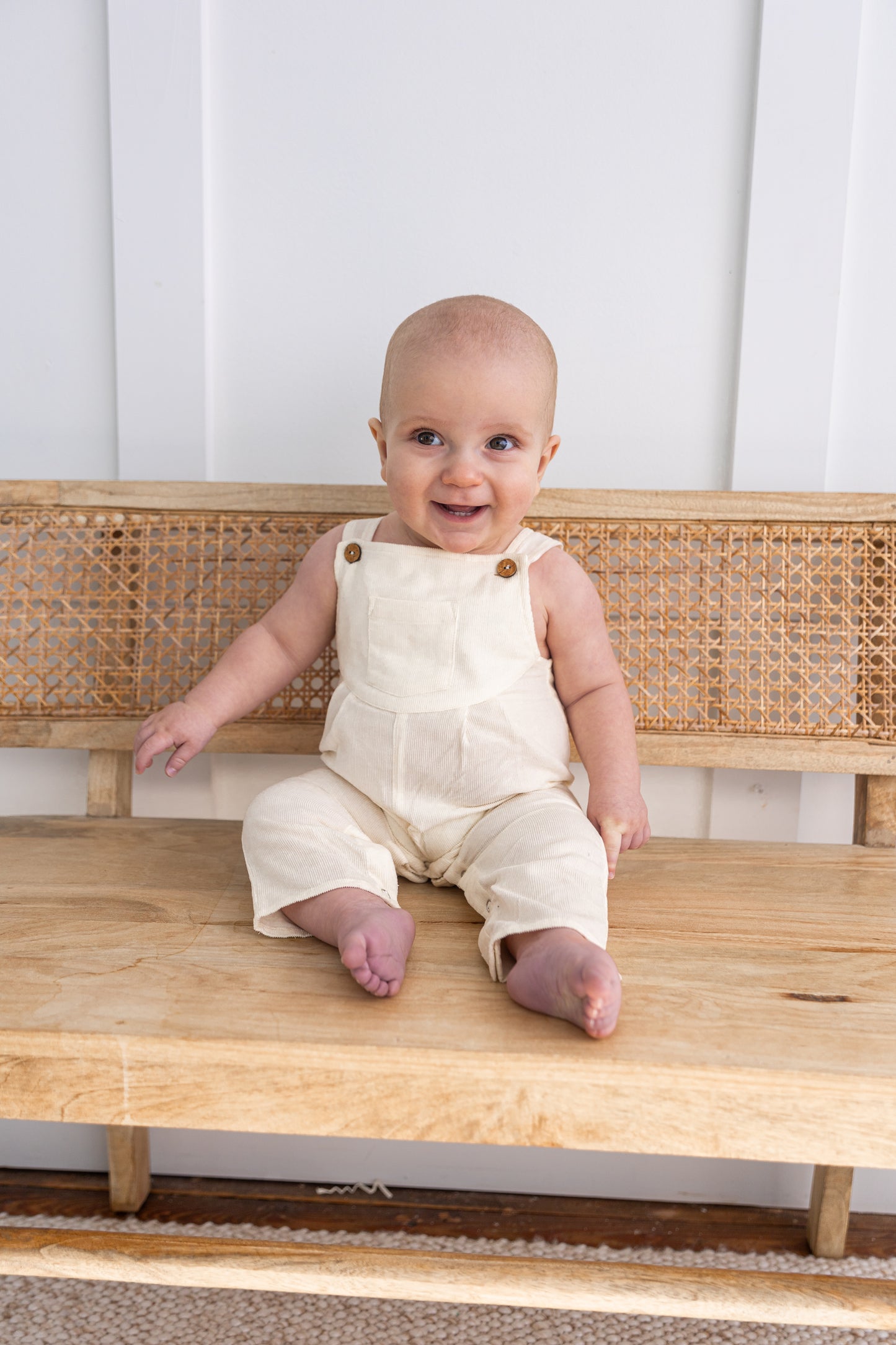 Off-White Corduroy Baby Jumpsuit - Gender Neutral