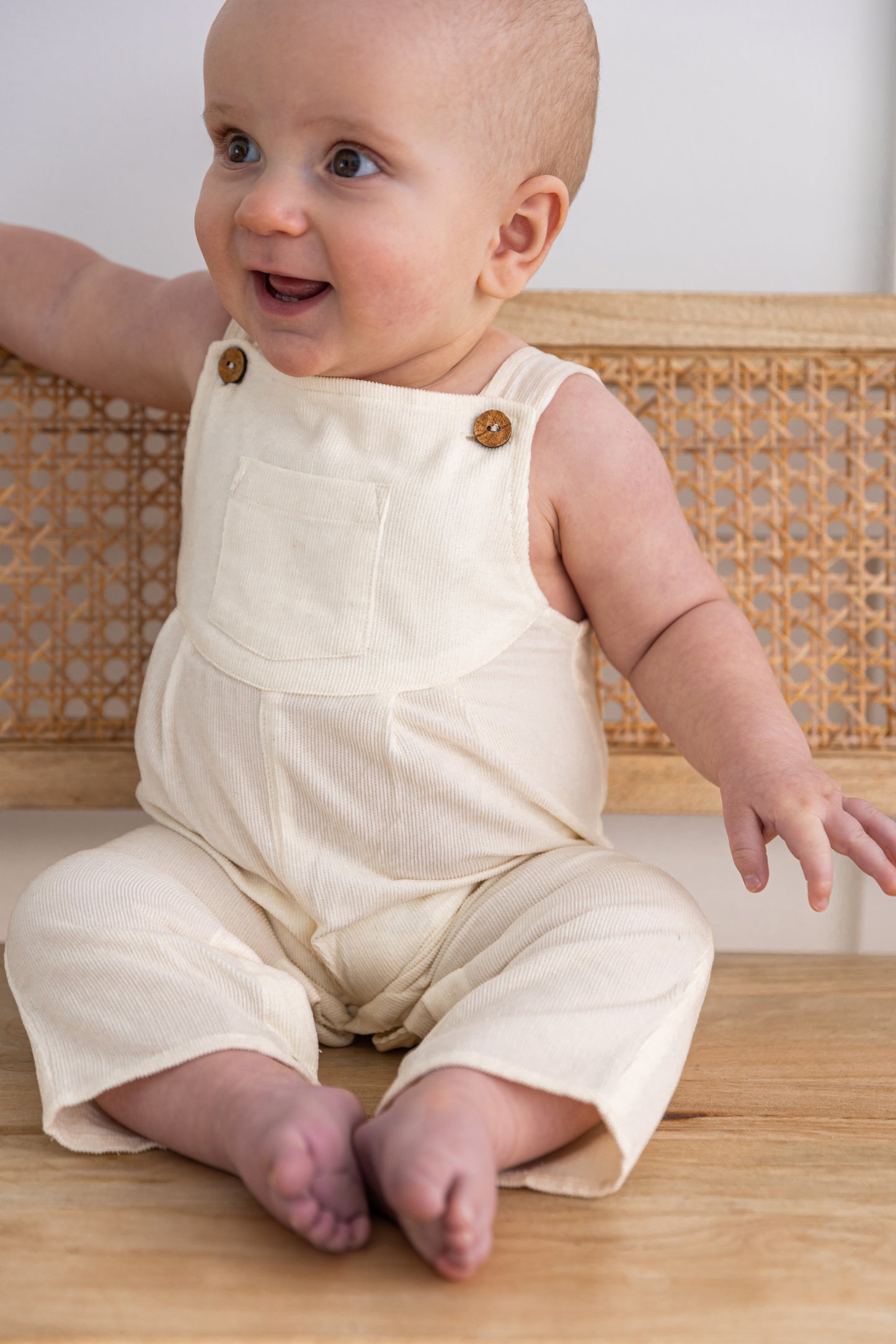 Off-White Corduroy Baby Jumpsuit - Gender Neutral