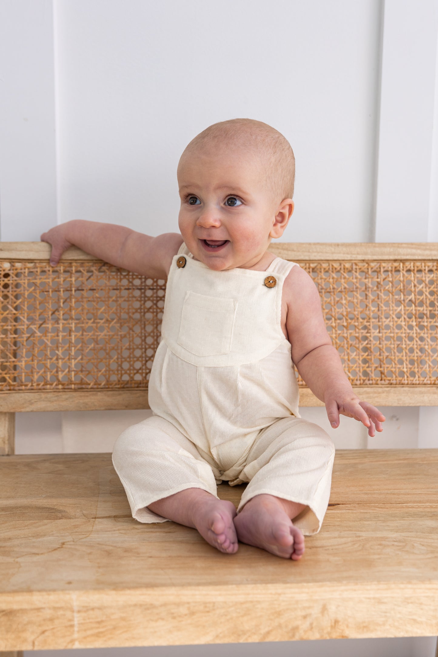Off-White Corduroy Baby Jumpsuit - Gender Neutral