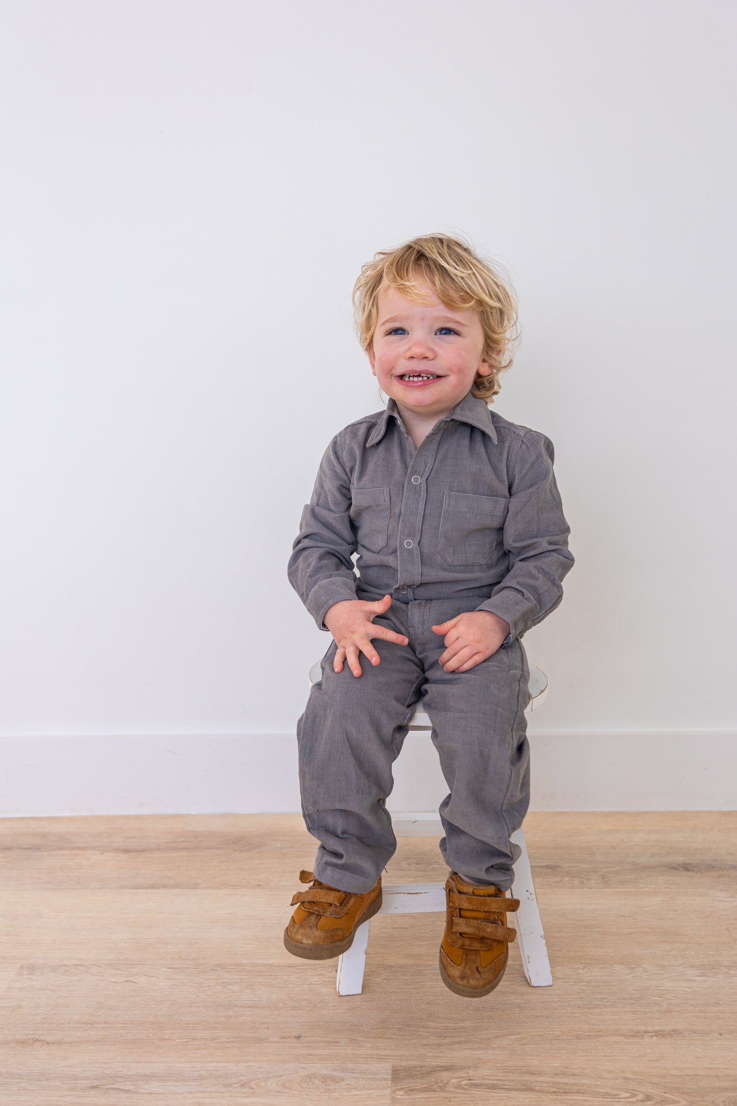Grey Corduroy Boys Shirt