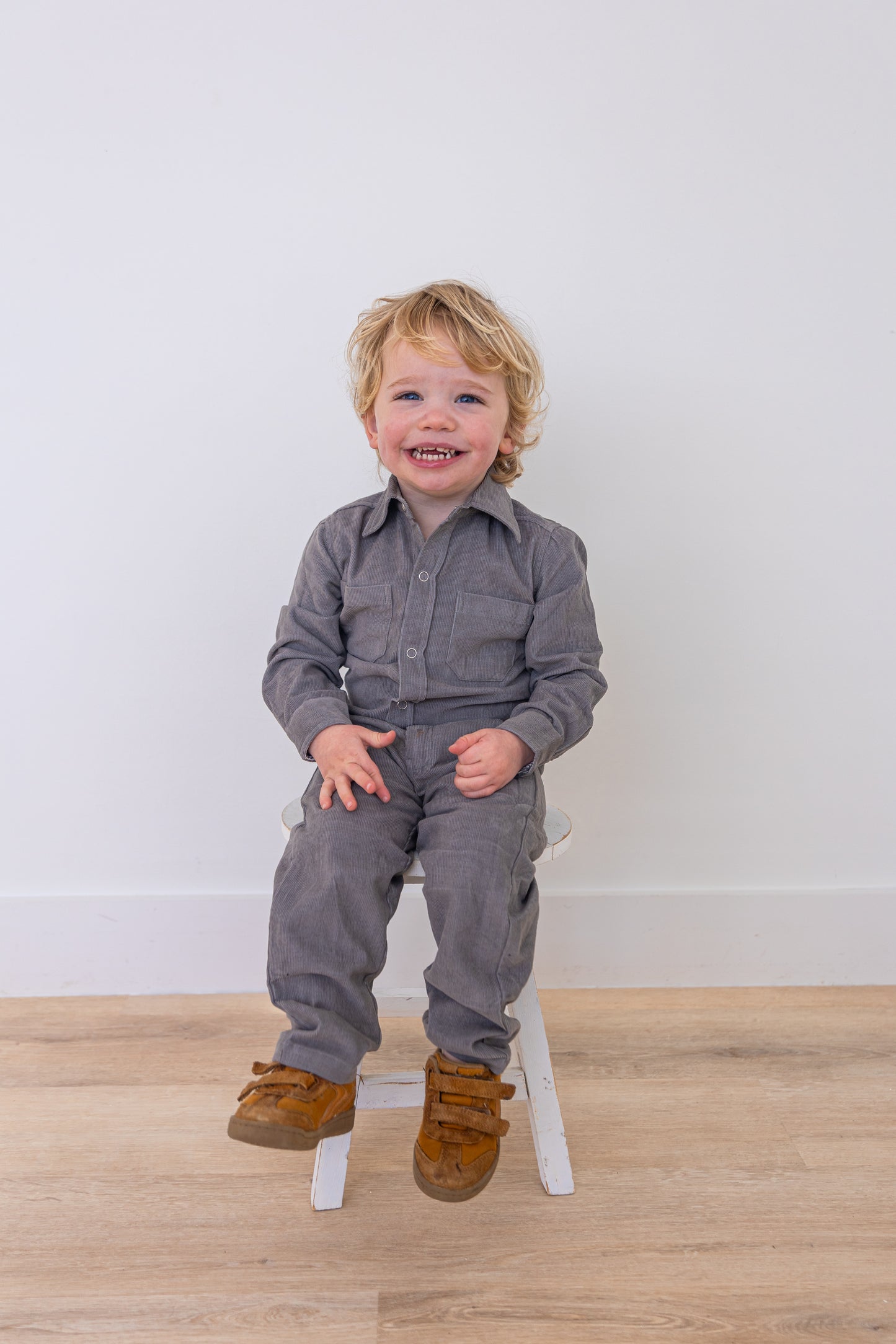 Grey Corduroy Boys Shirt
