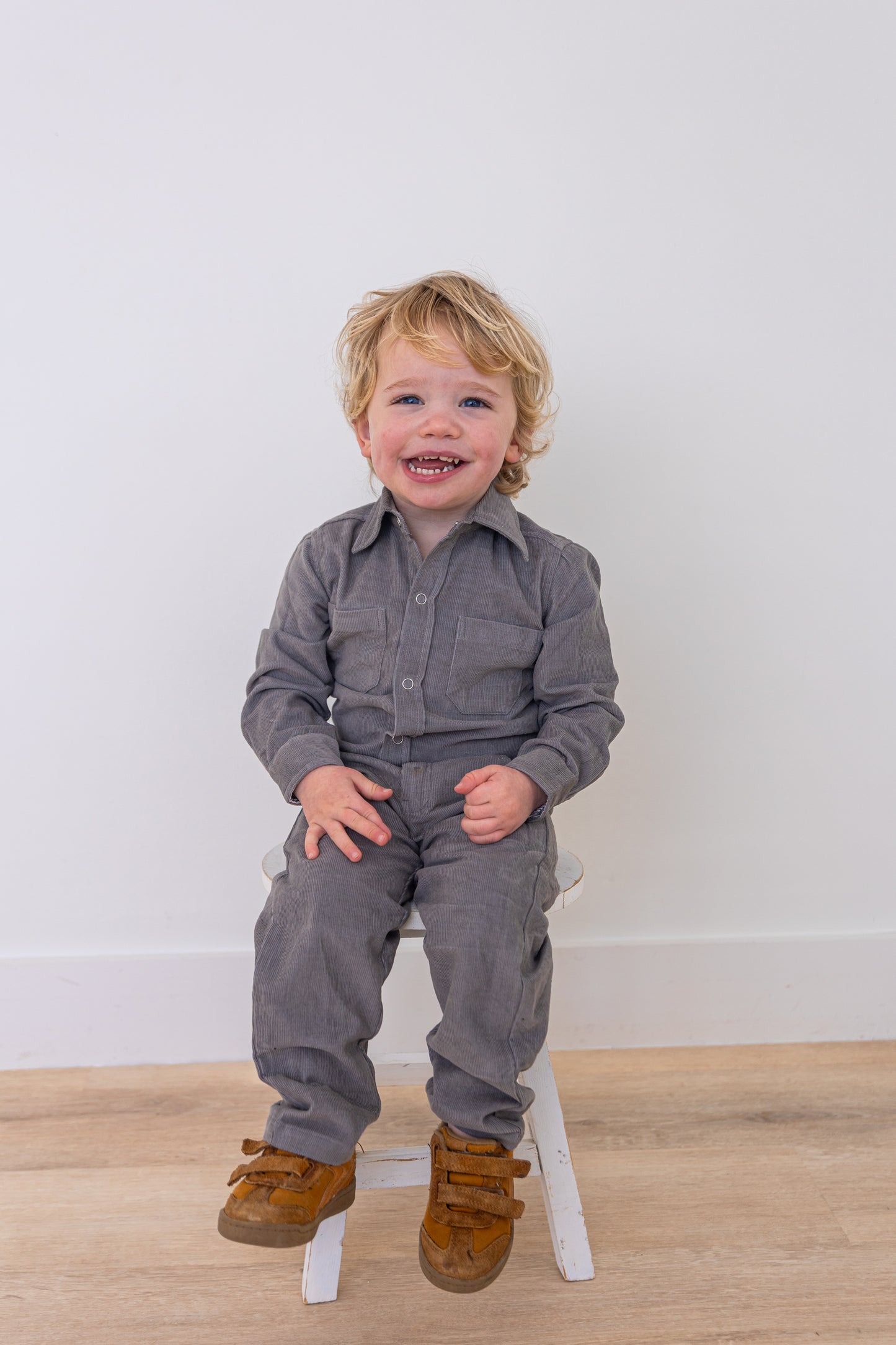 Grey Corduroy Boys Shirt