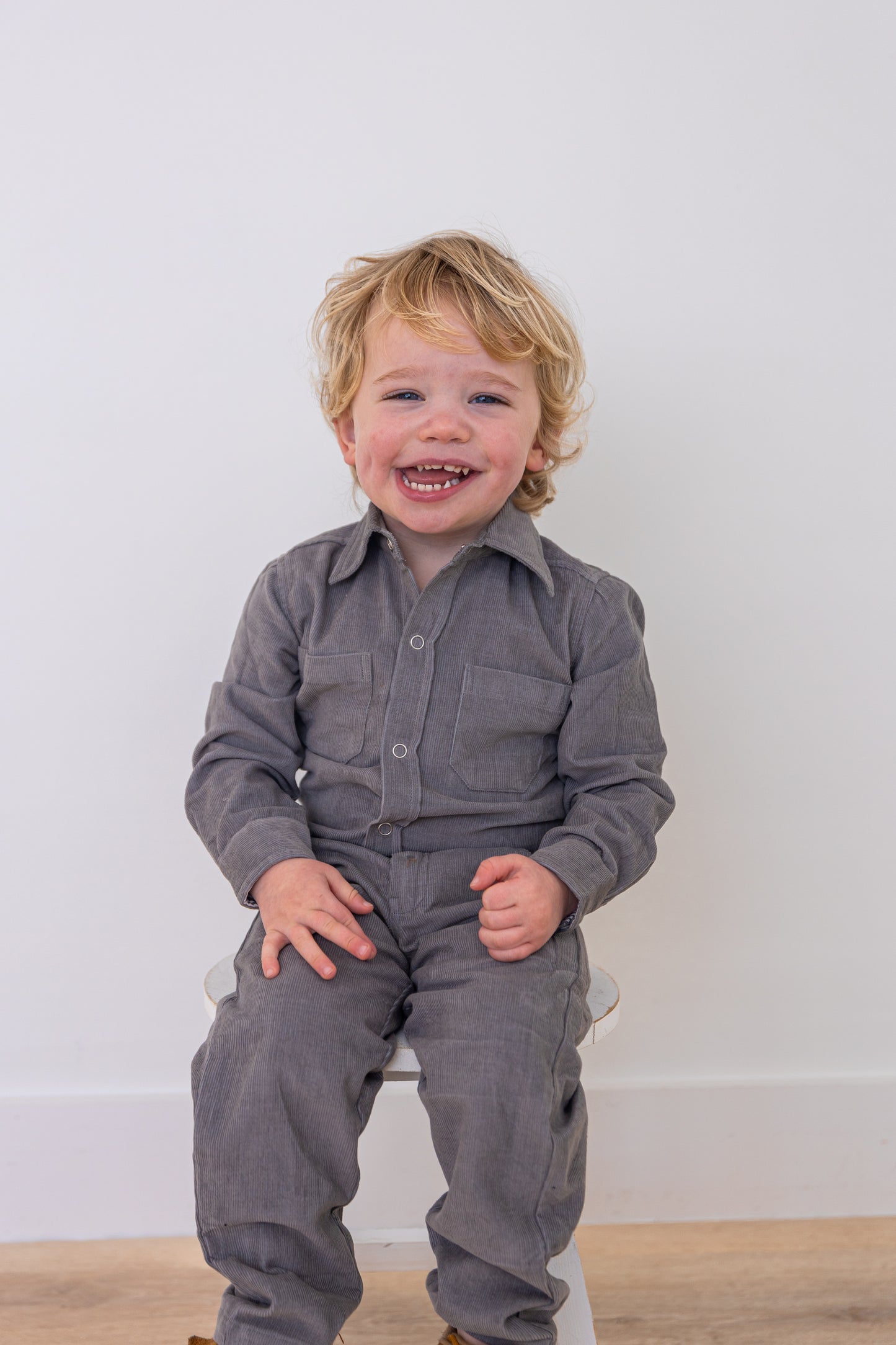 Grey Corduroy Boys Shirt
