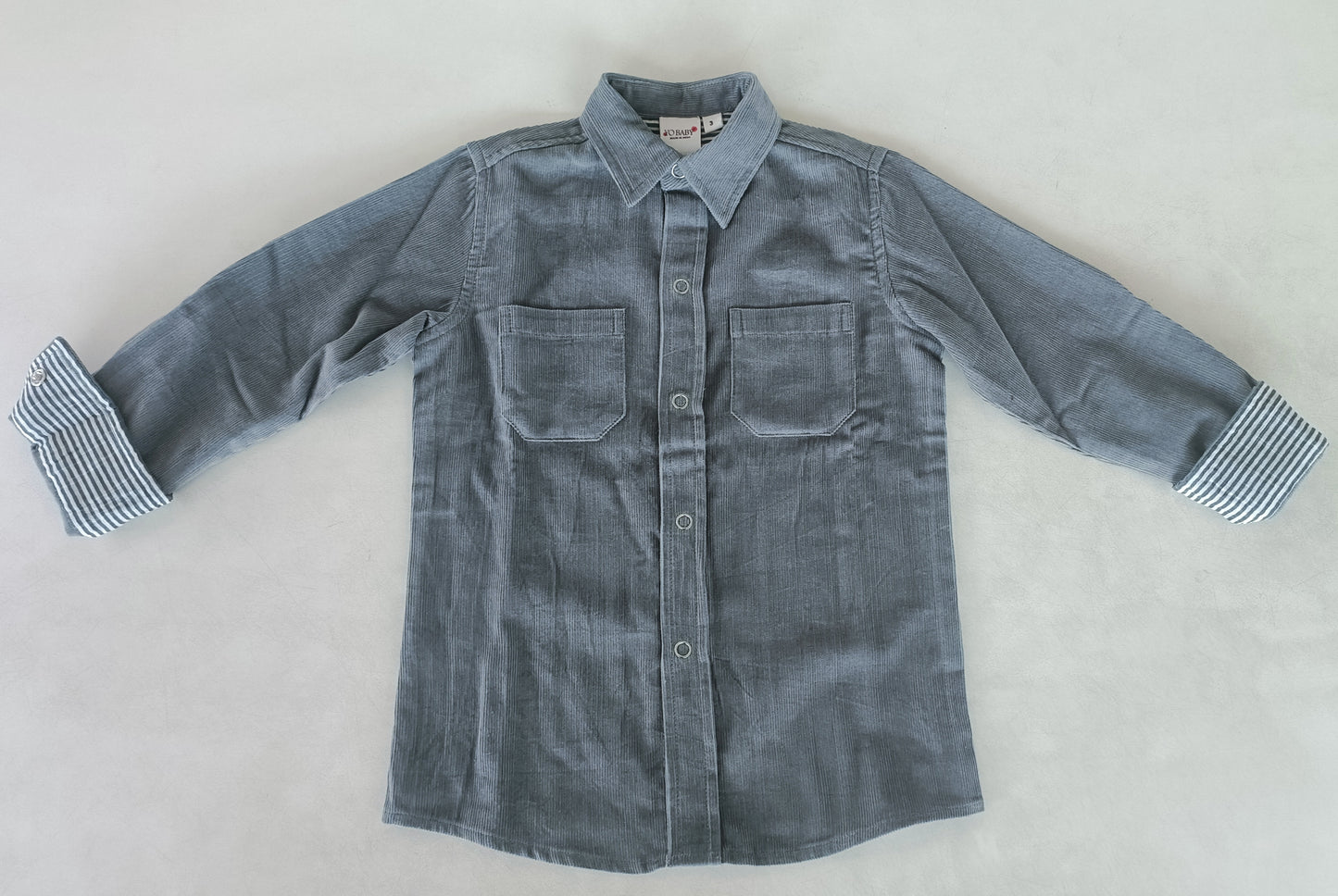 Grey Corduroy Boys Shirt