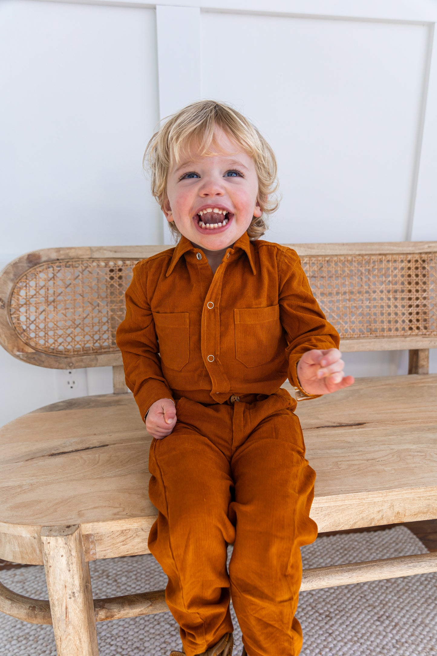 Rust Corduroy Boys Shirt