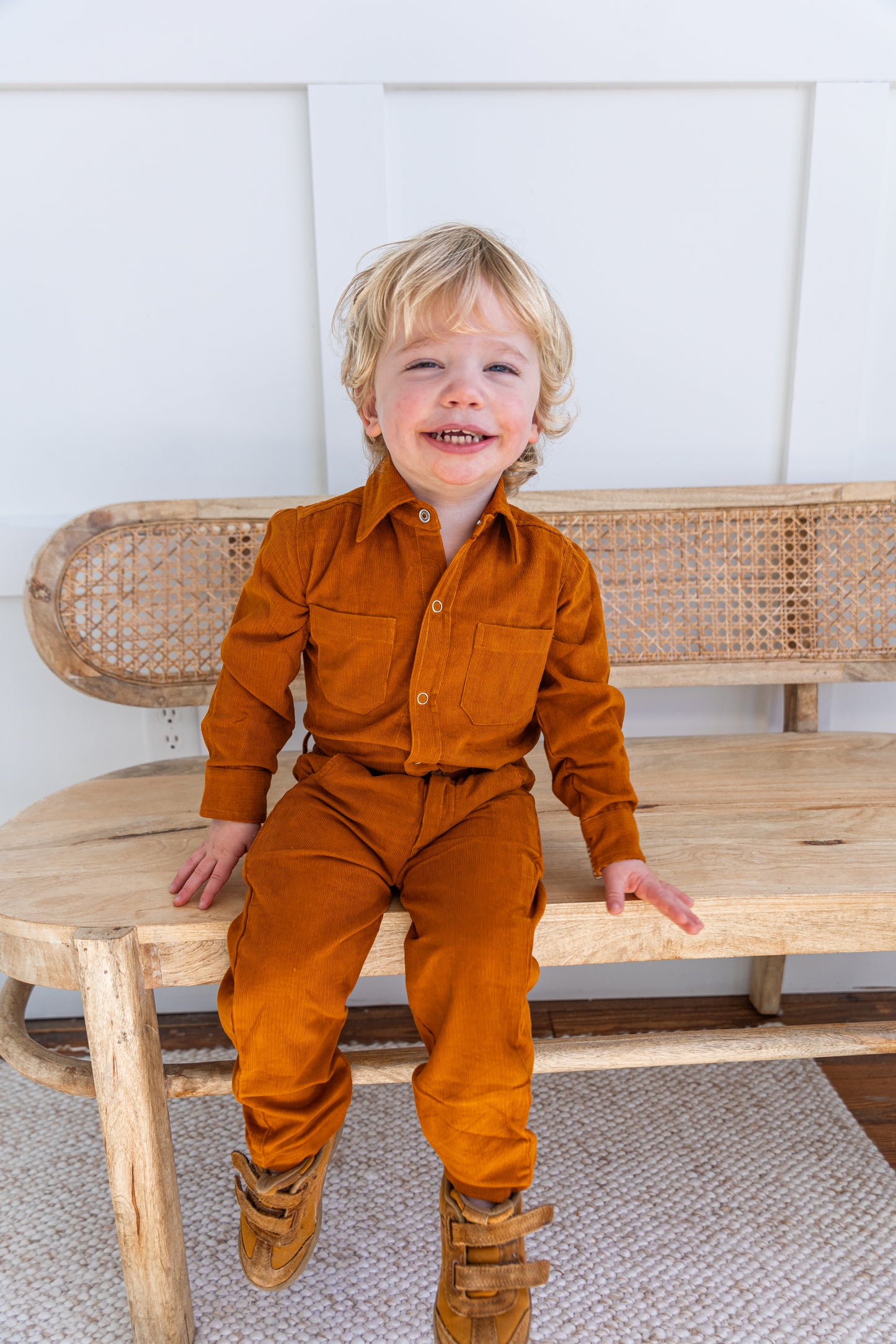 Rust Corduroy Boys Shirt
