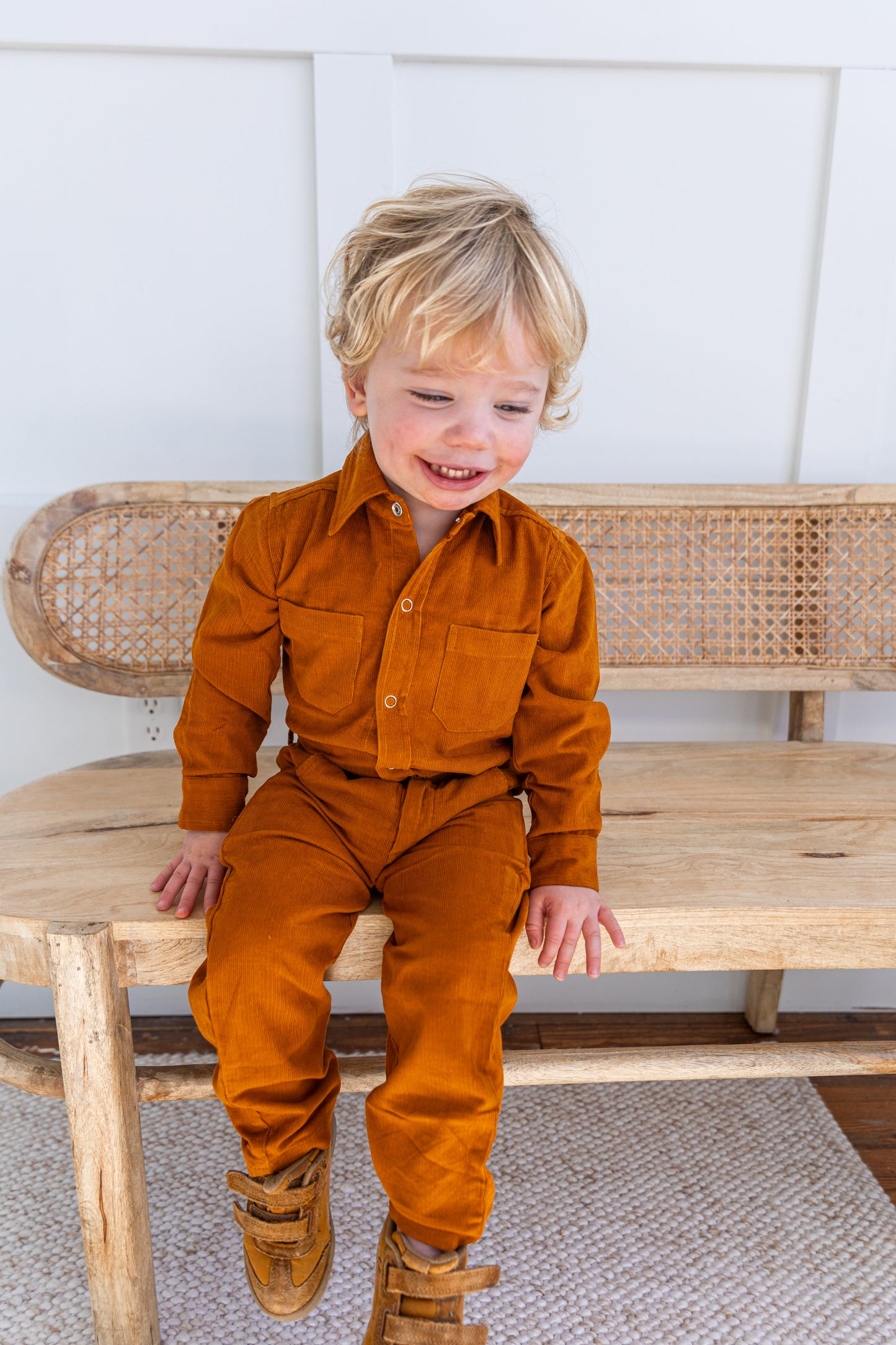 Rust Corduroy Boys Shirt