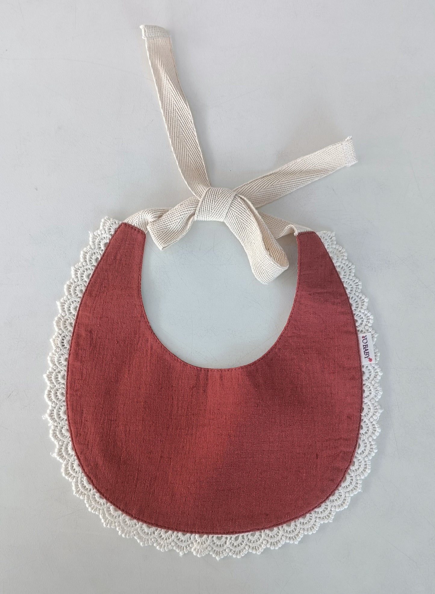 Reversible Wine Solid Color & Floral Printed Baby Bib