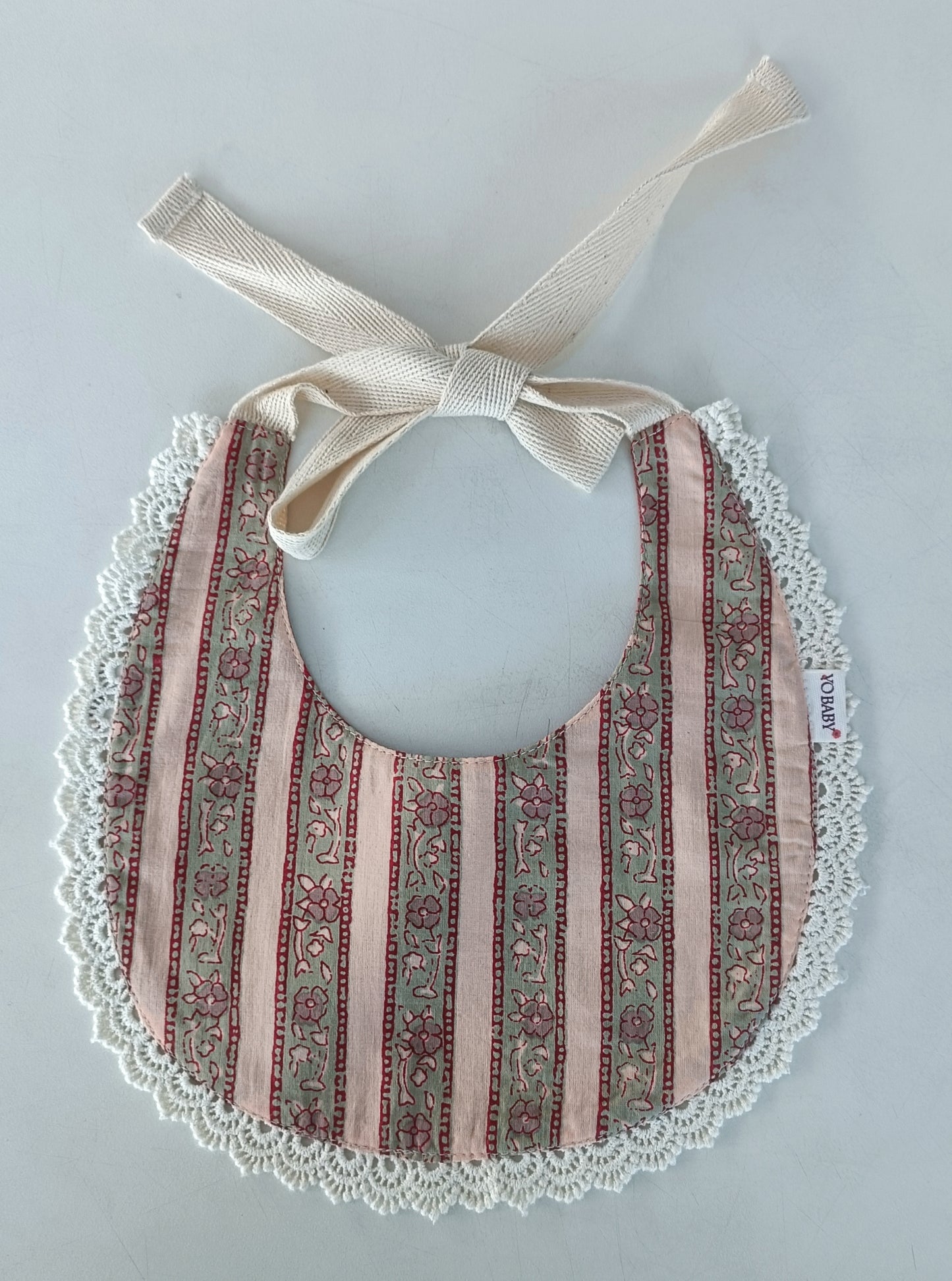 Reversible Wine Solid Color & Floral Printed Baby Bib