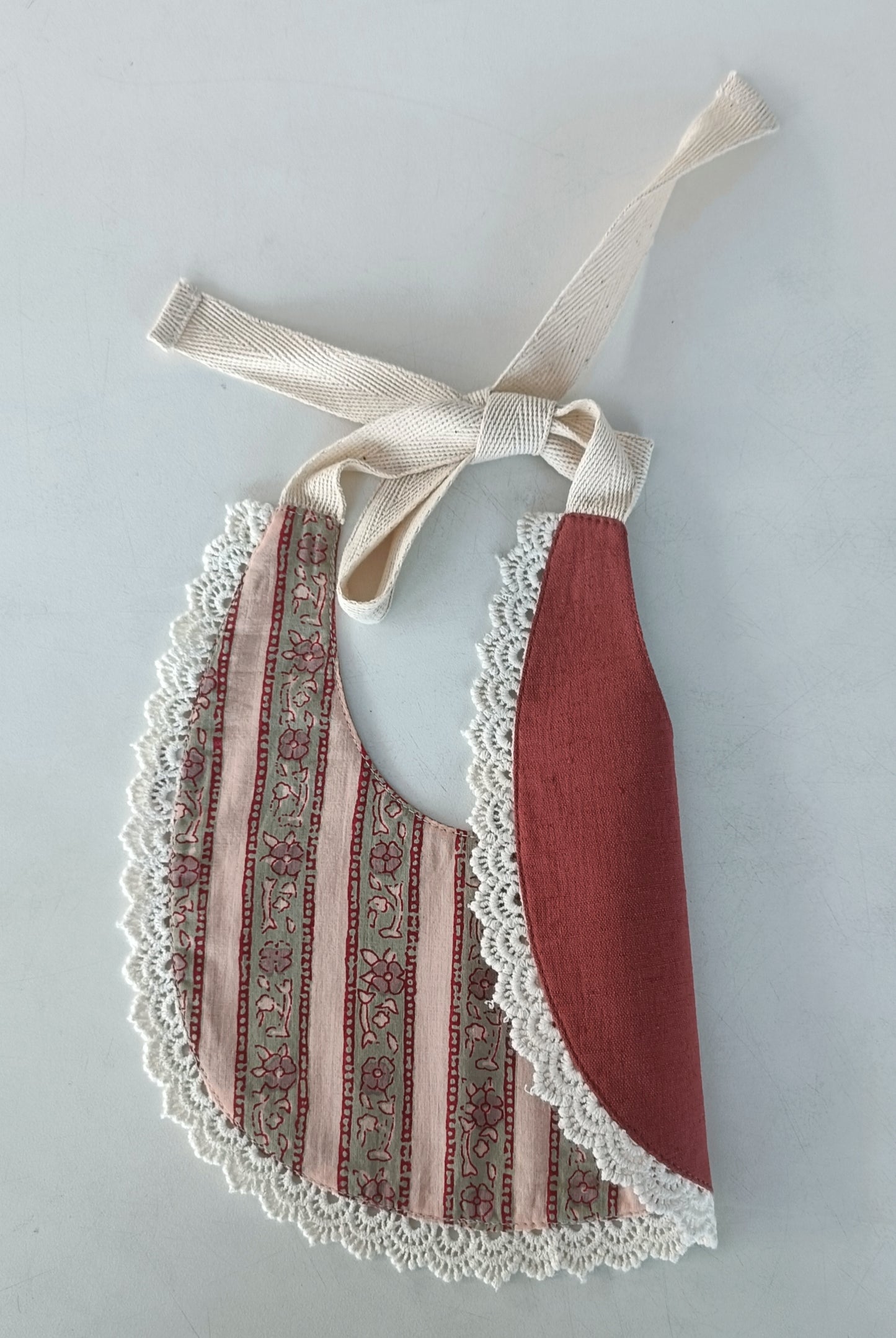 Reversible Wine Solid Color & Floral Printed Baby Bib