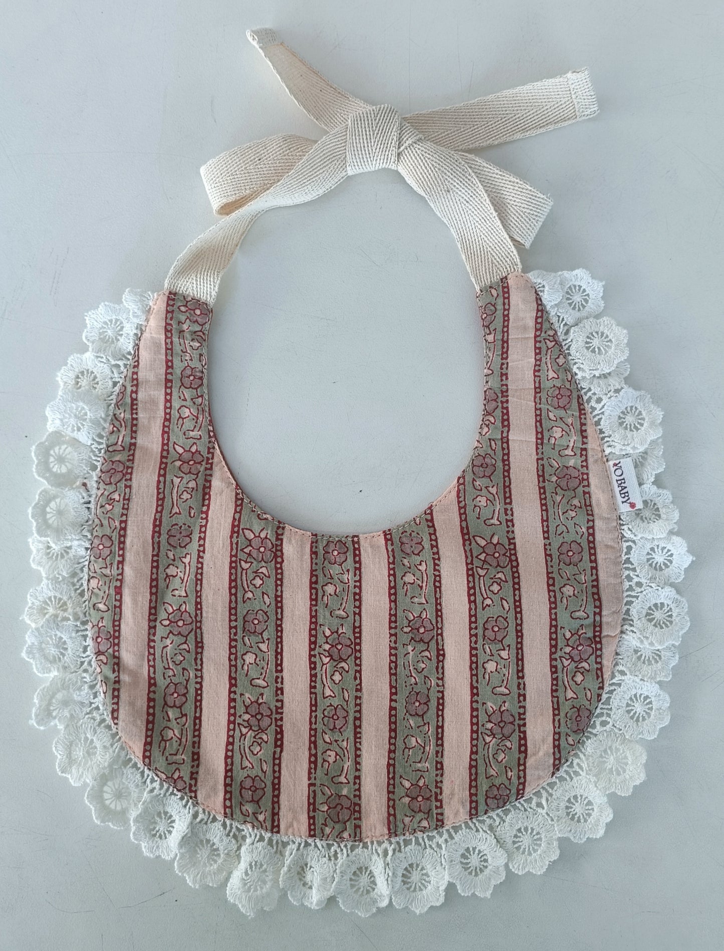 Reversible Wine Solid Color & Floral Printed Baby Bib