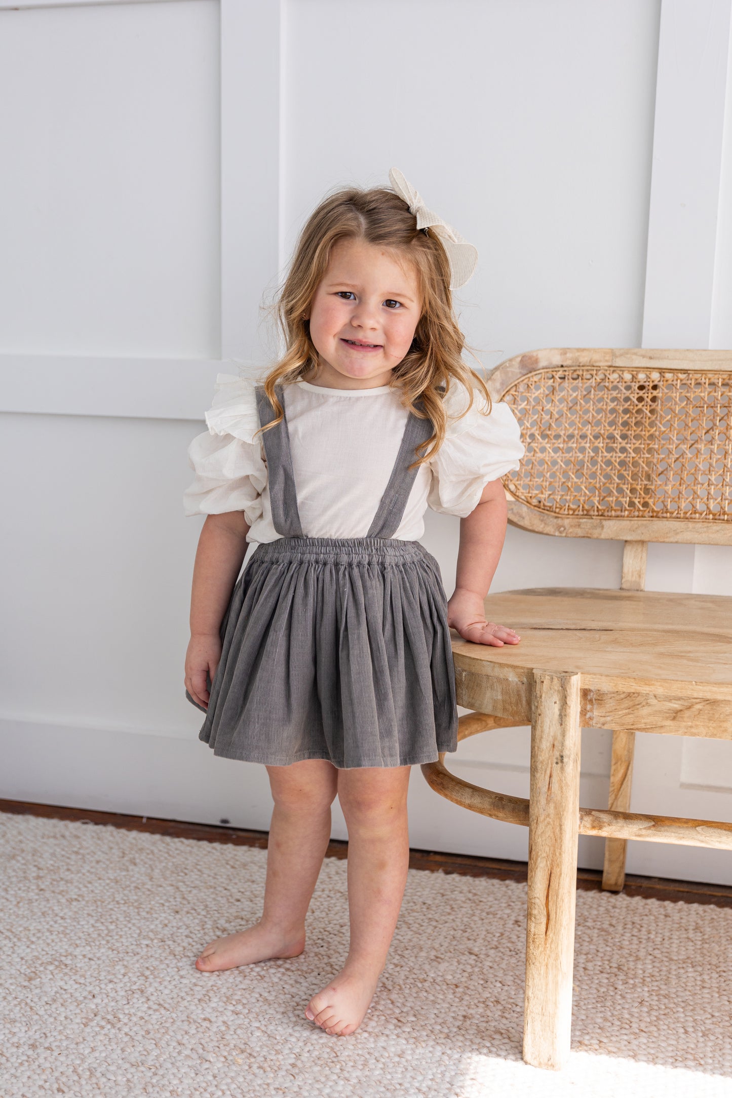 Grey Corduroy Skort & Top Set