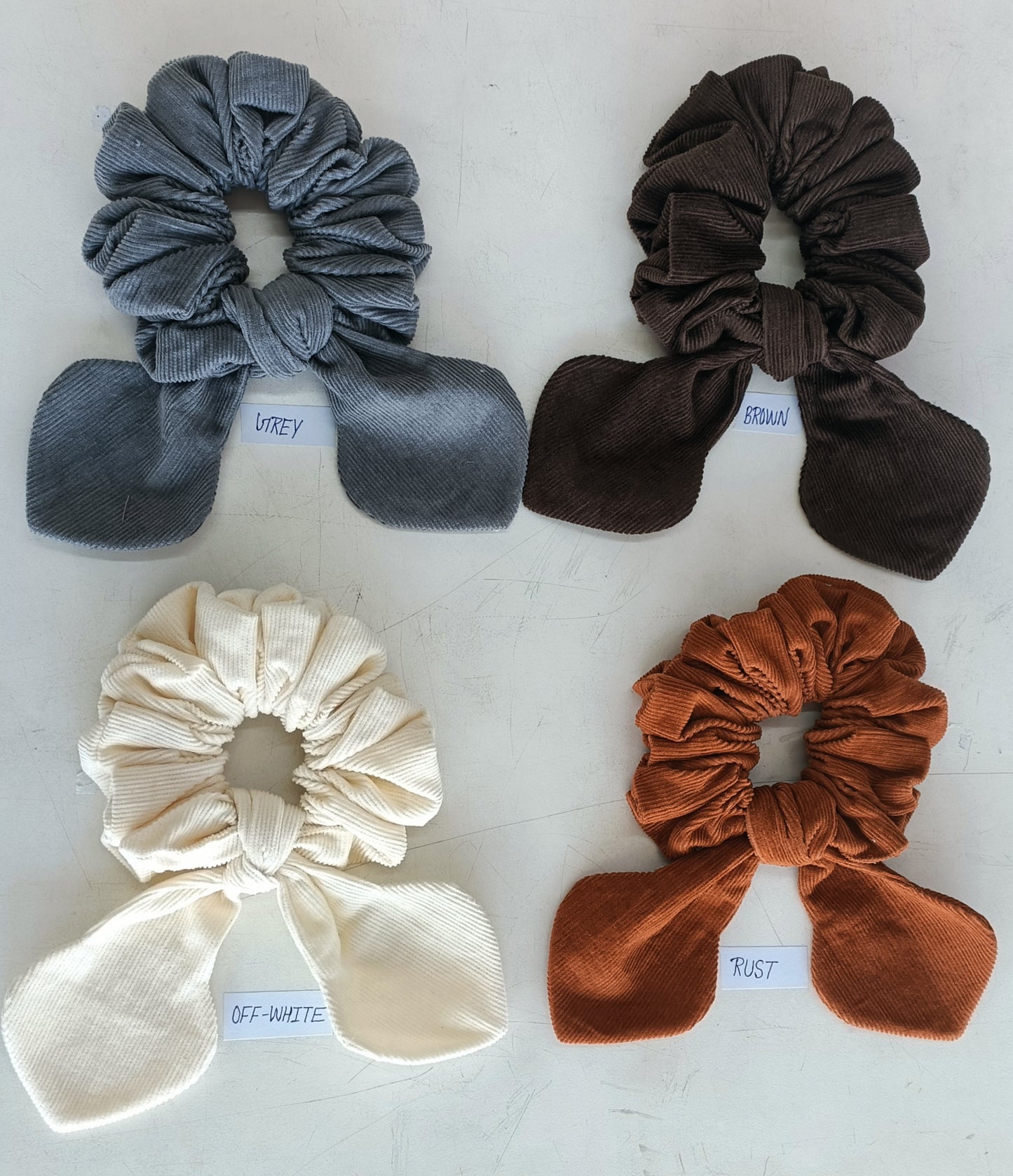 Solid Corduroy Hair Band Set 4Pcs