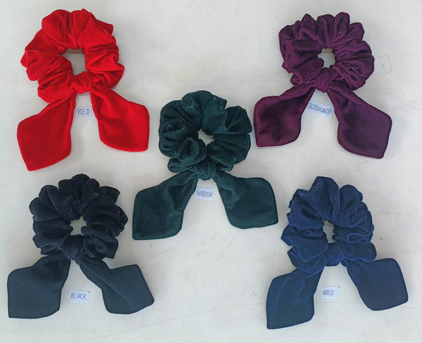 Solid Color Micro Velvet Hair Band Set 5Pcs