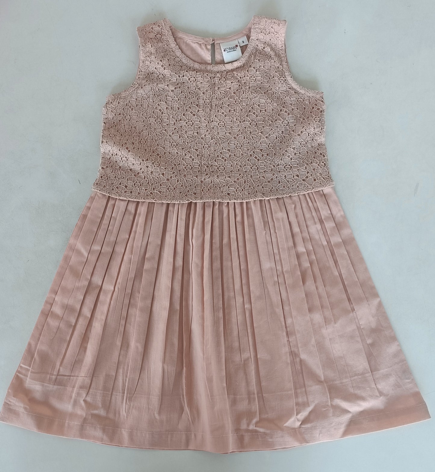 Blush Net Yoke Gathered Dress