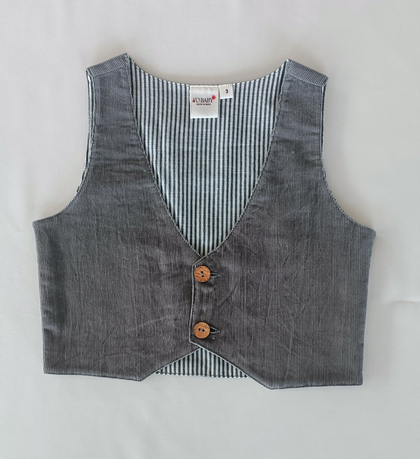 Grey Corduroy Blazer & Waistcoat Set - Unisex
