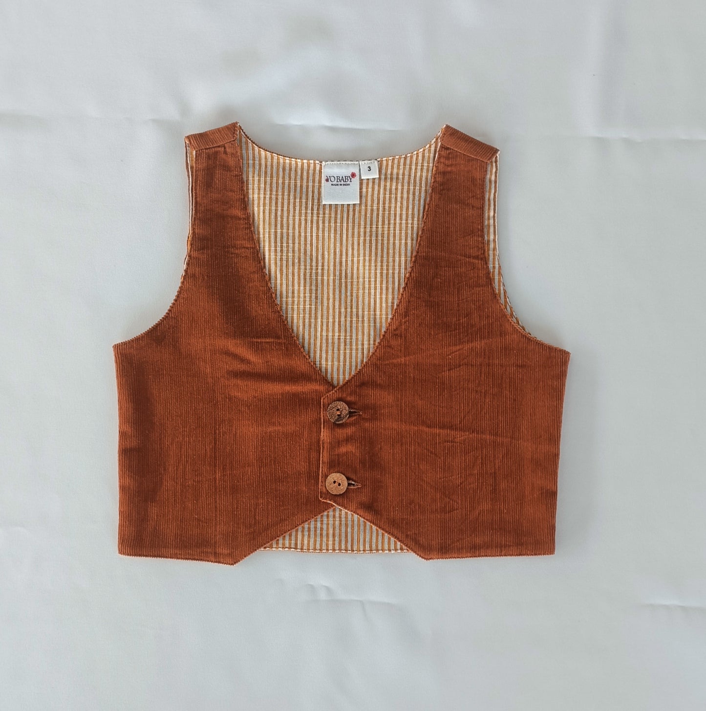 Rust Corduroy Waistcoat - Unisex