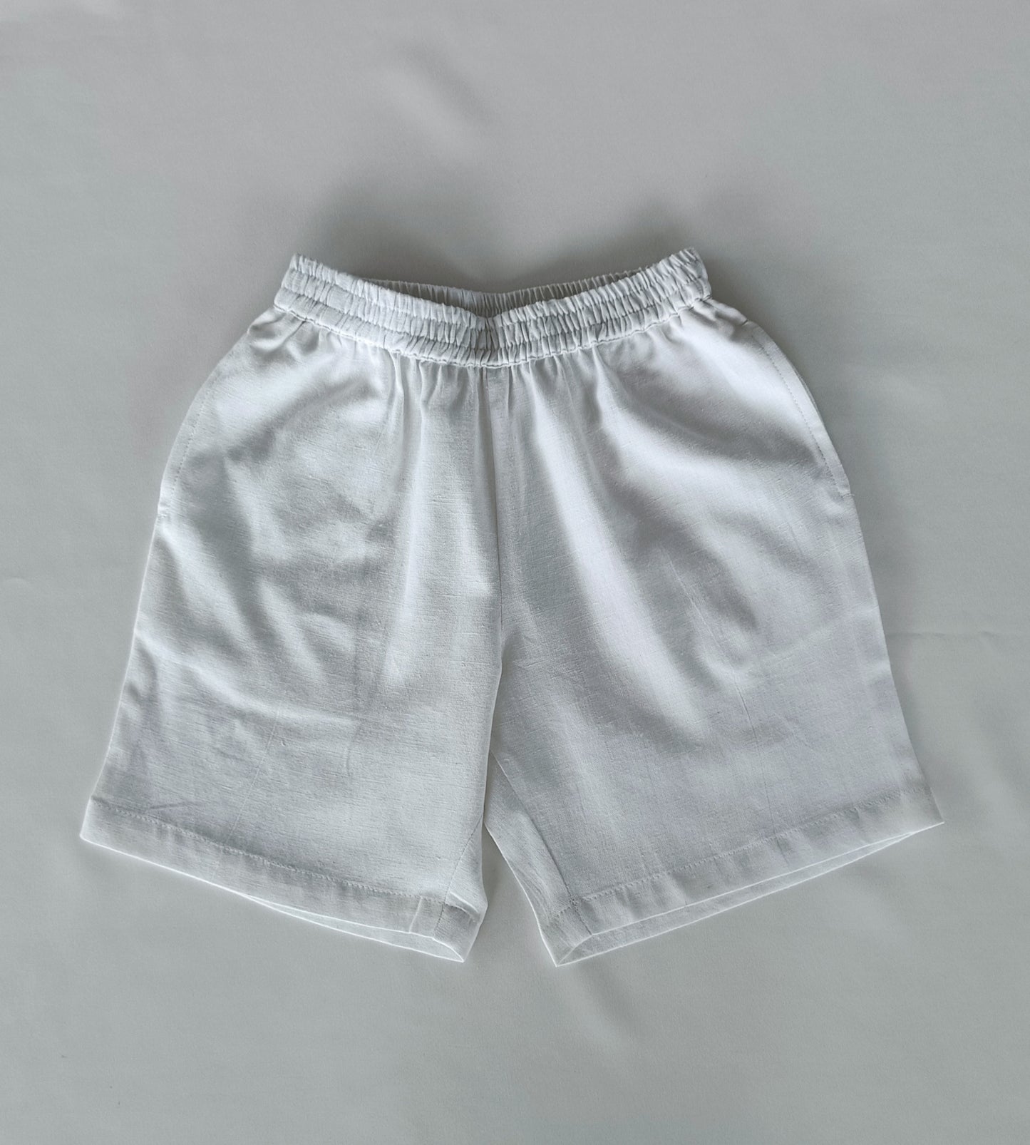 Solid White Boys Shorts