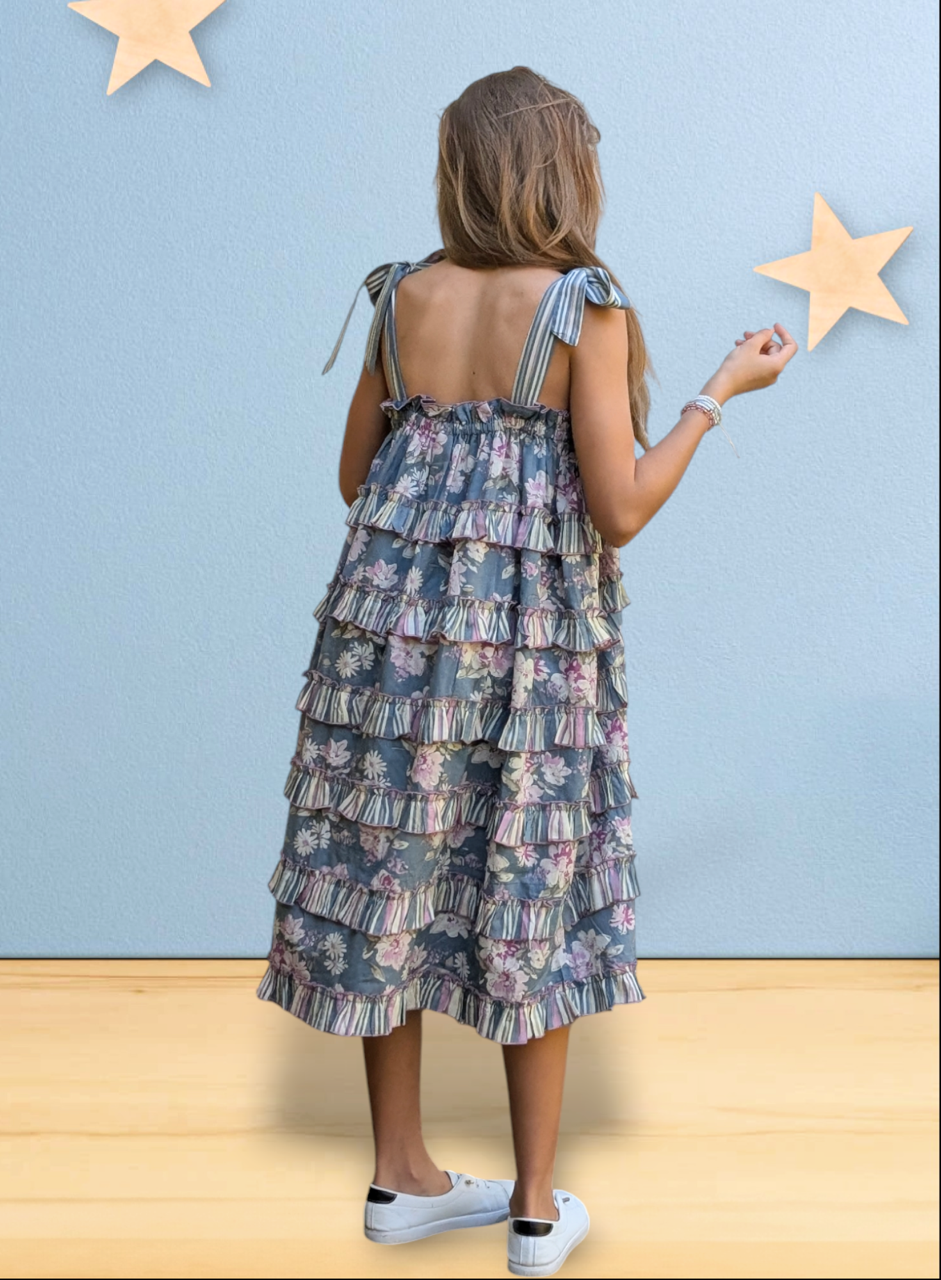 Grey Tiered Ruffle Dress : Infant : Toddler : Tween