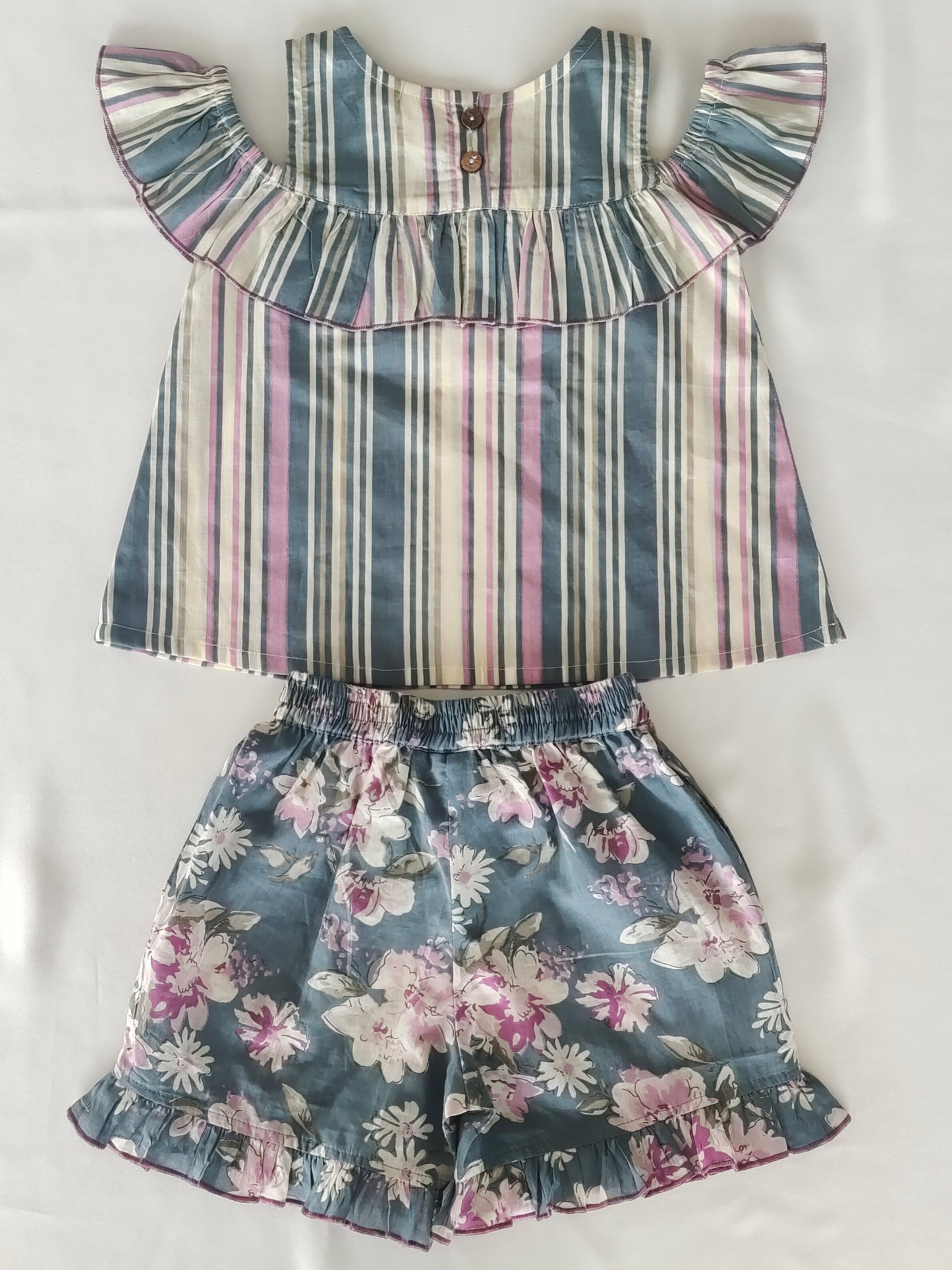 Cold Shoulder Top Set : GREY : Infant : Toddler : Tween