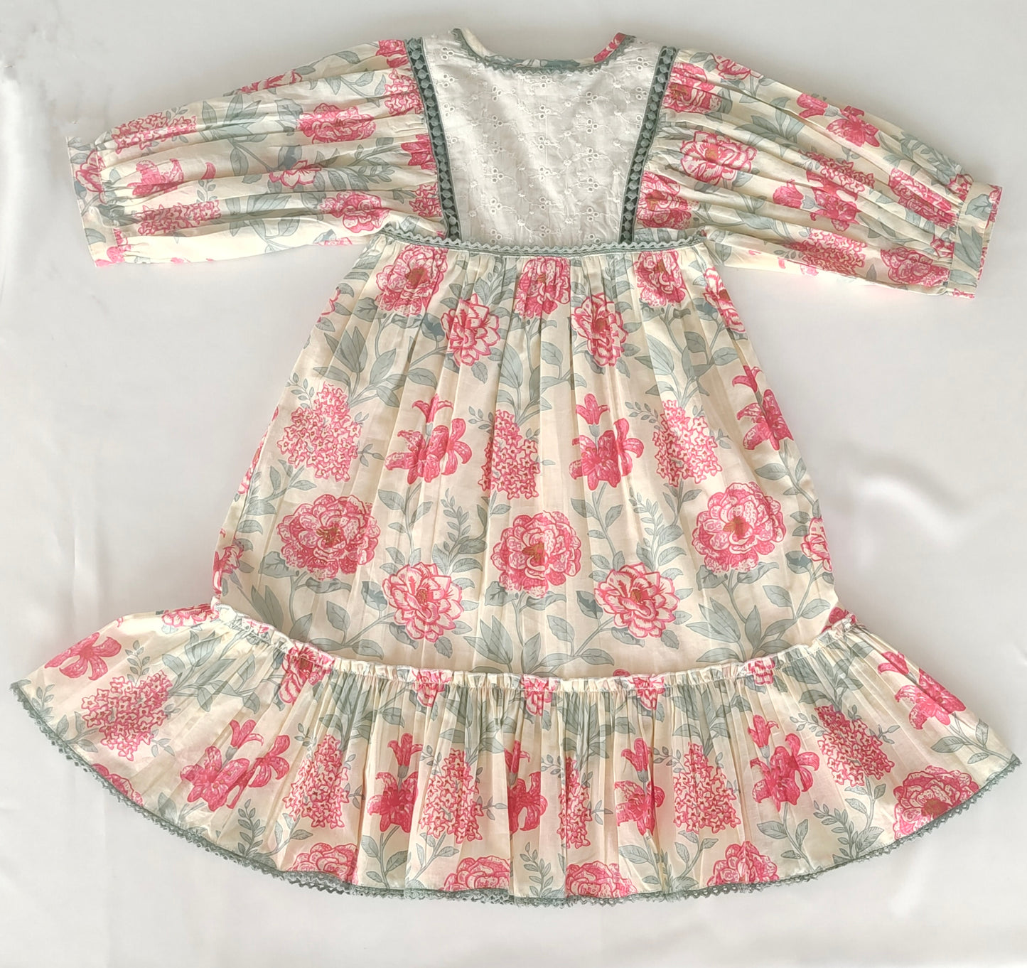 Charming Red Floral Dress Collection for Infants & Women Lace Finish & 3/4 Sleeves