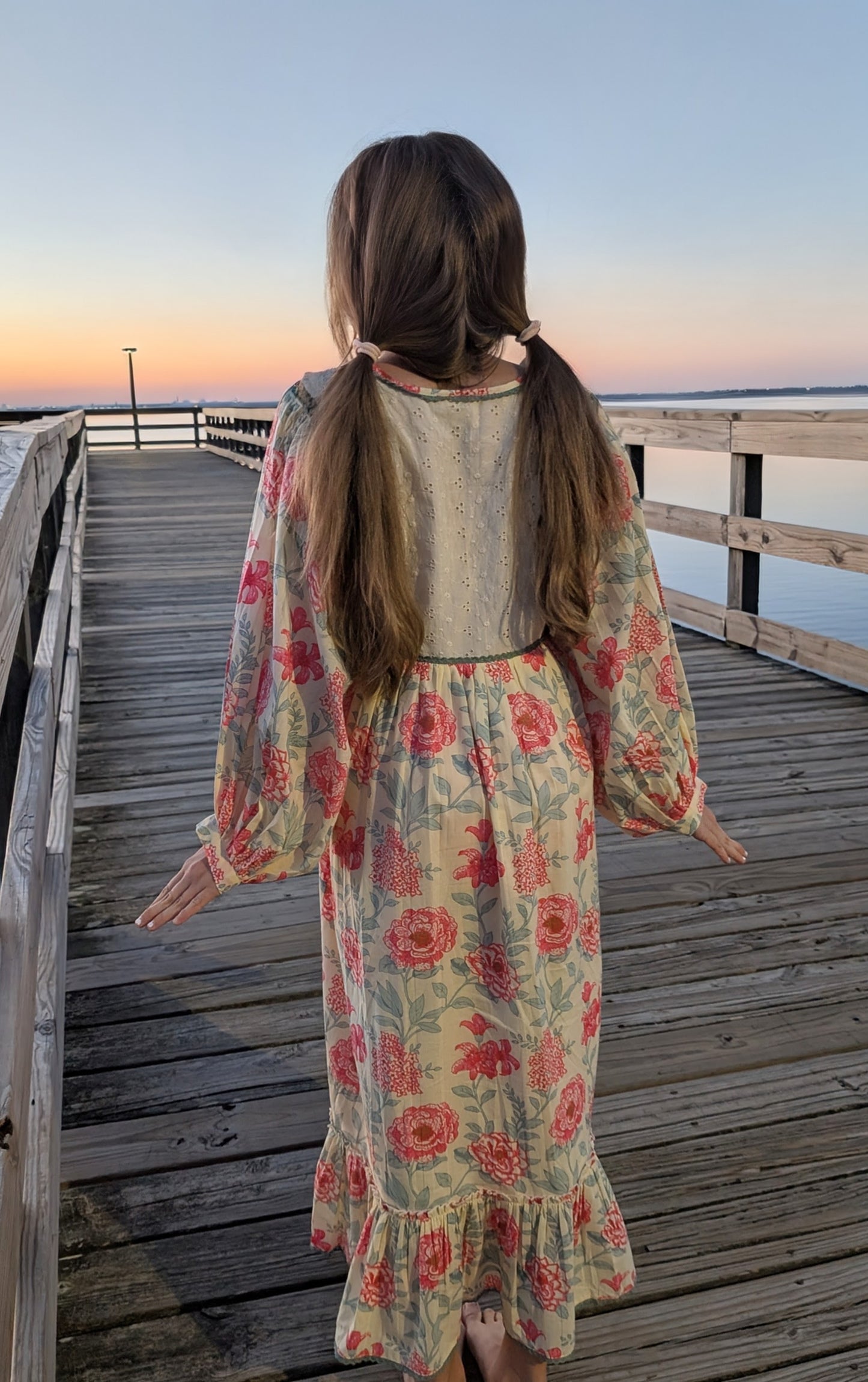 Charming Red Floral Dress Collection for Infants & Women Lace Finish & 3/4 Sleeves