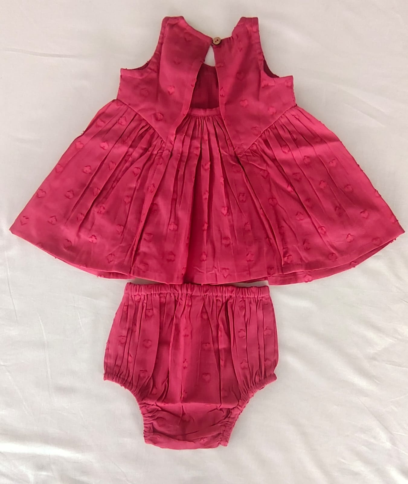 Red Heart Dobby Pintuck Gathered Dress