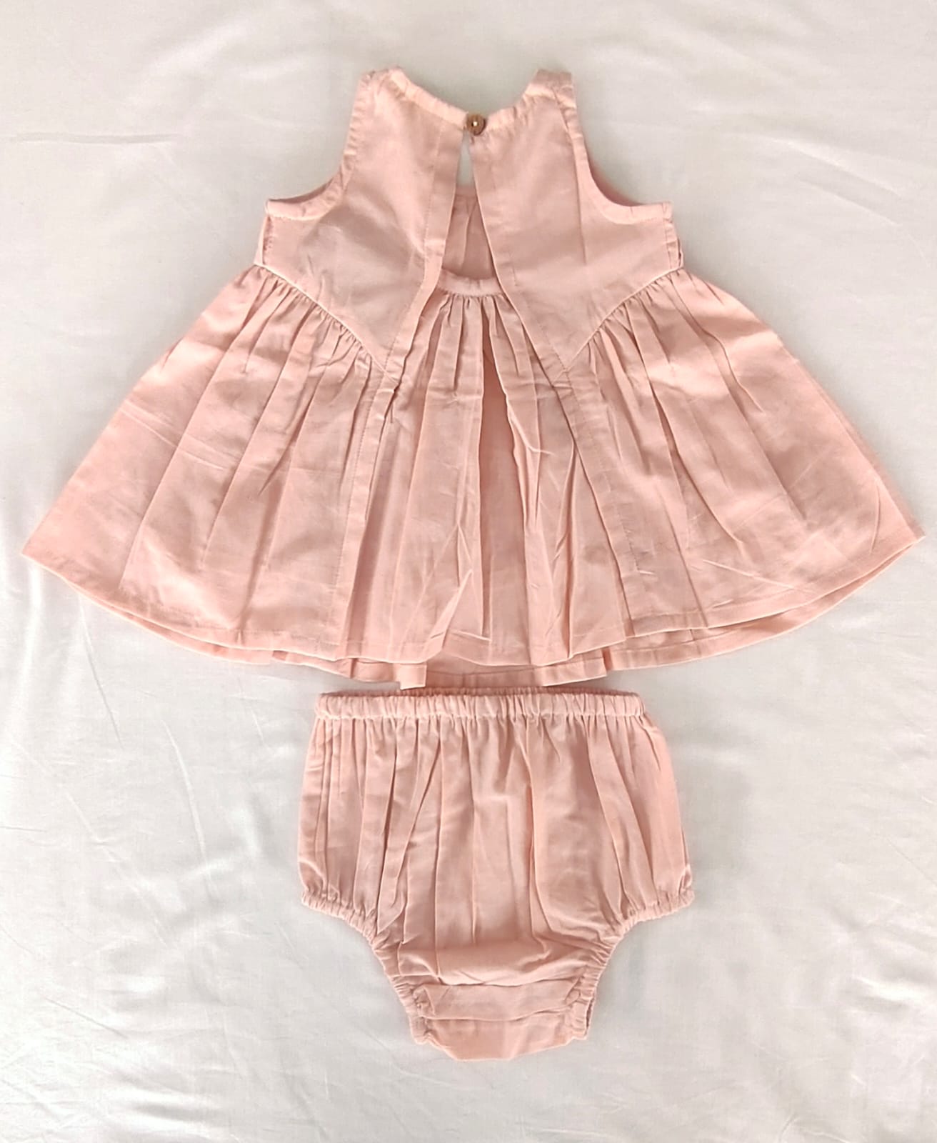 Dusty Pink Pintuck Gathered Dress
