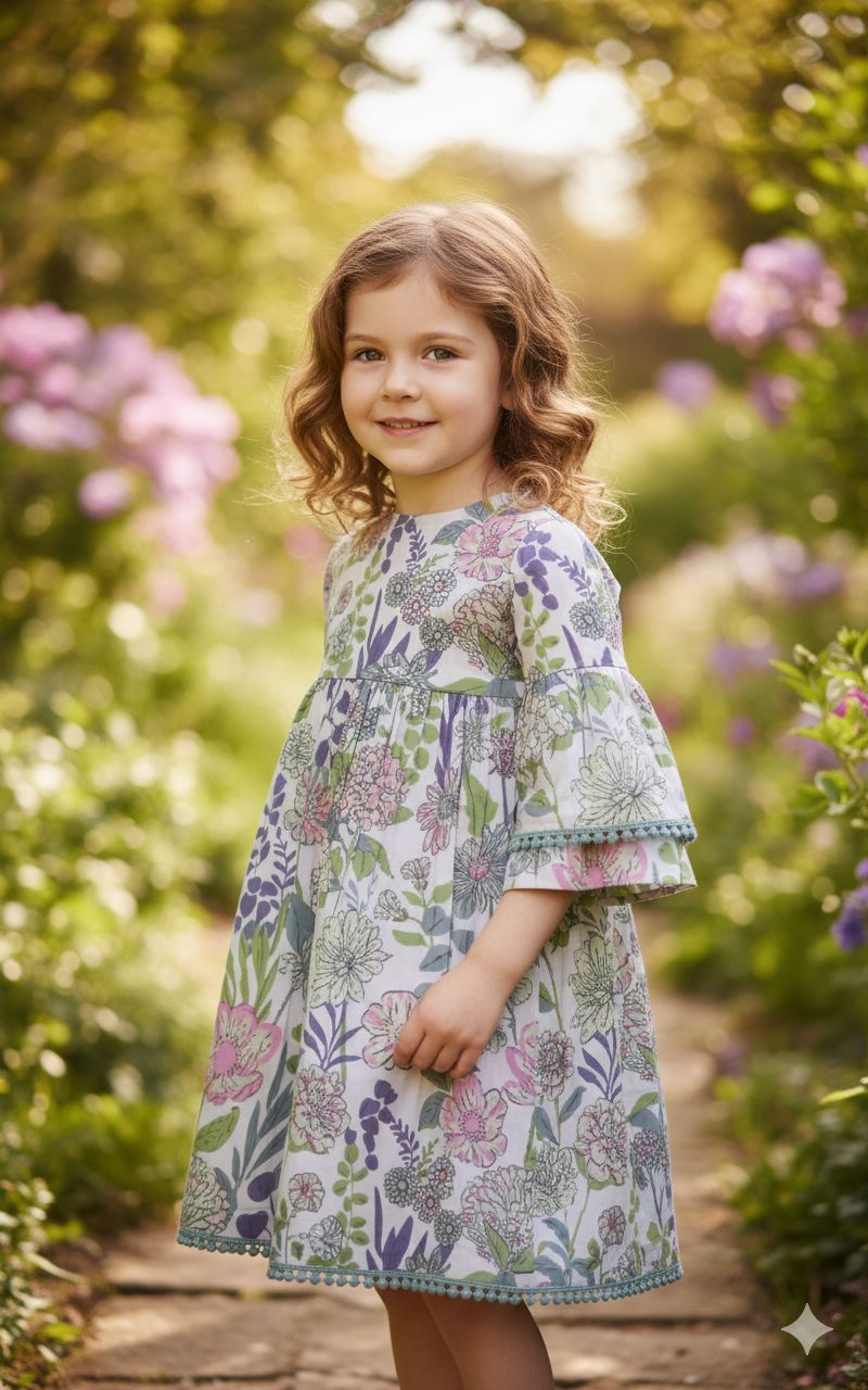 Bella Dress Lavender — Cotton Girls Dress Bella Dress Lavender — Cotton Girls Dress