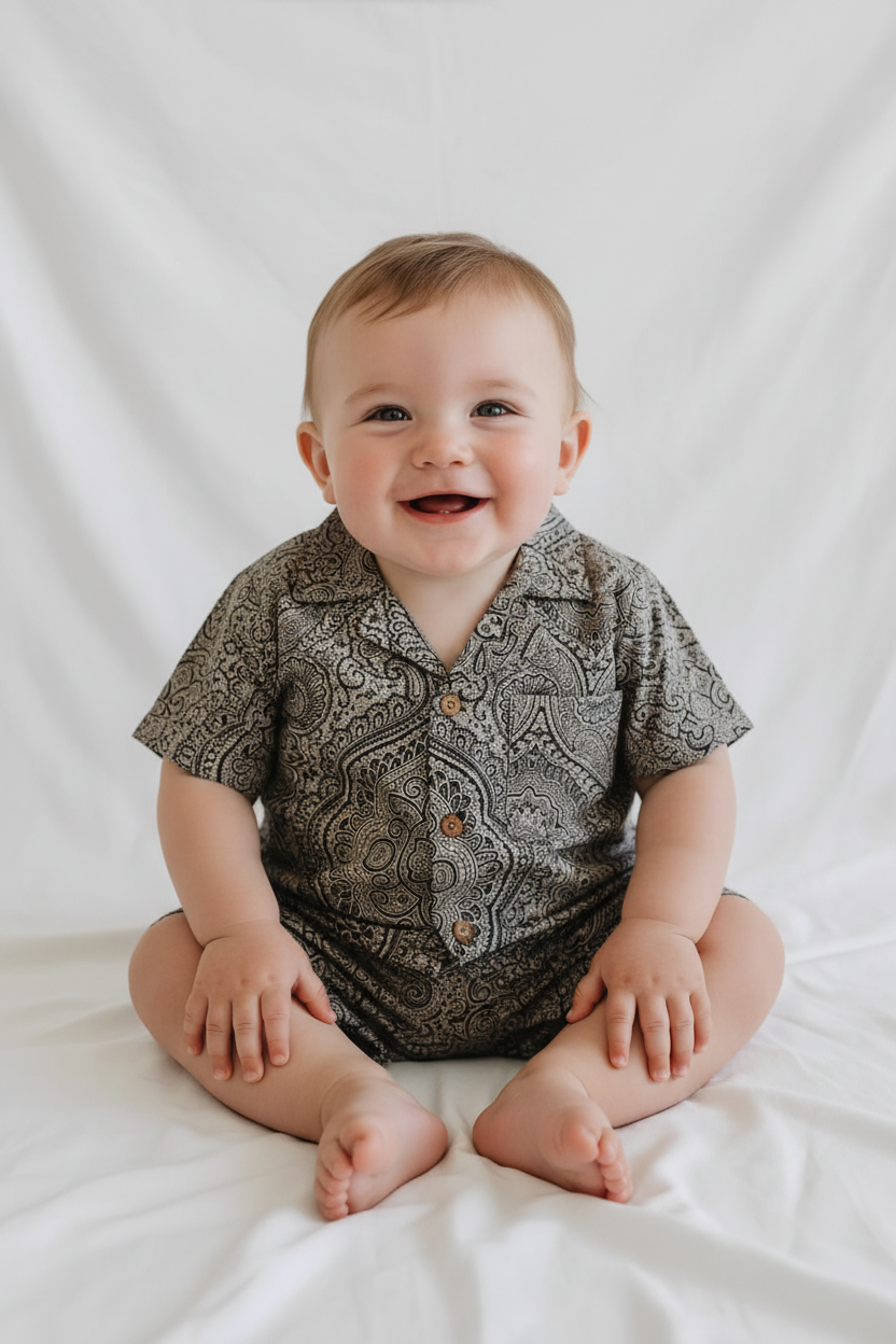 Samir Co-Ord Set Black — Cotton Boys Co-Ord | Infant to Tween 0-13 Years