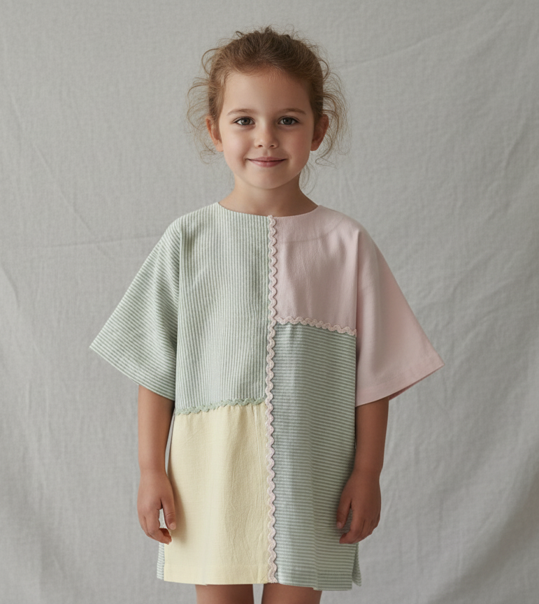 Katrina Kaftan Dress Multi-Coloured — Cotton Girls and Women Dress