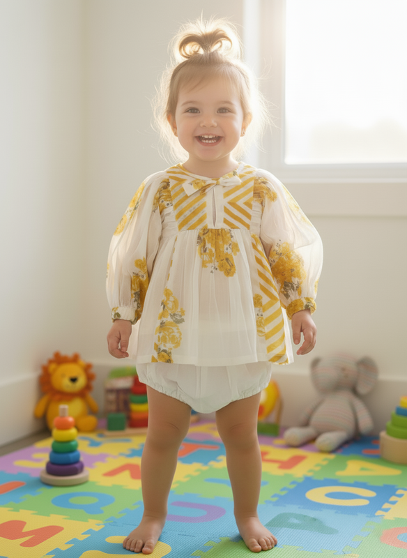 Rose Ann Dress : Yellow : Infant : Toddler : Tween - Yo Baby Online